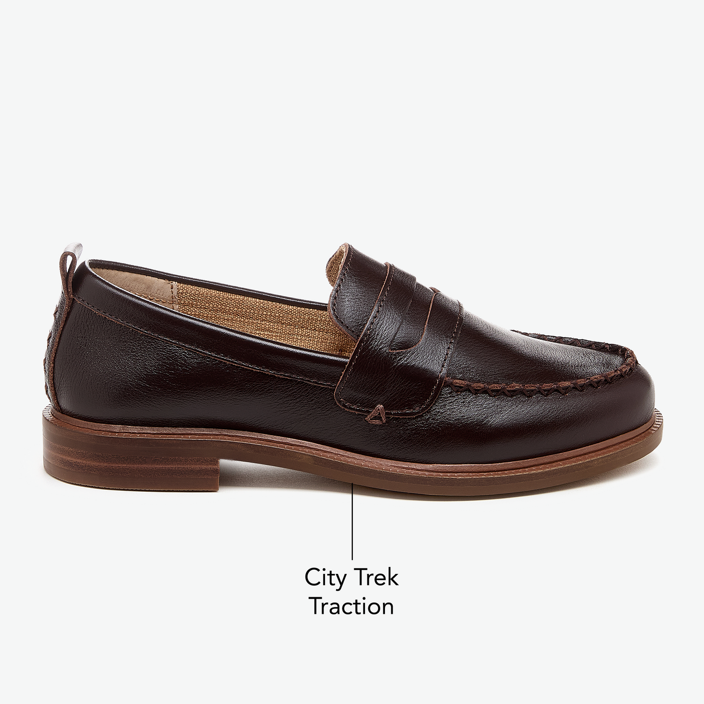 Lens Warm Brown Leather Loafers