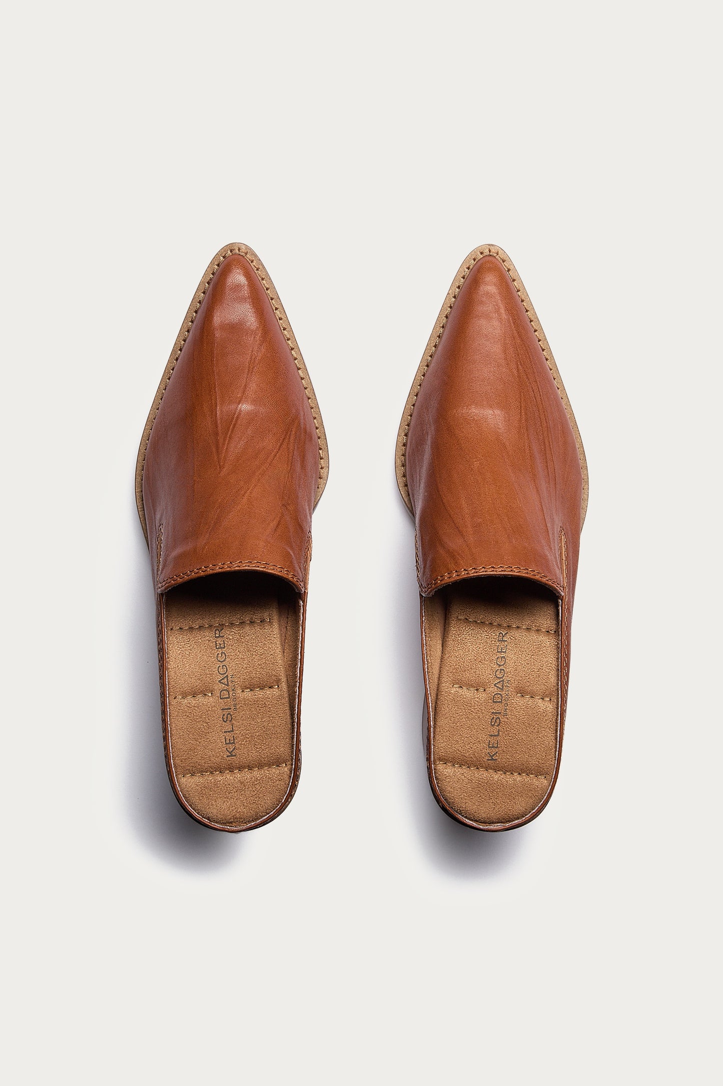 Mason Burnt Cognac Pointed Toe Mules