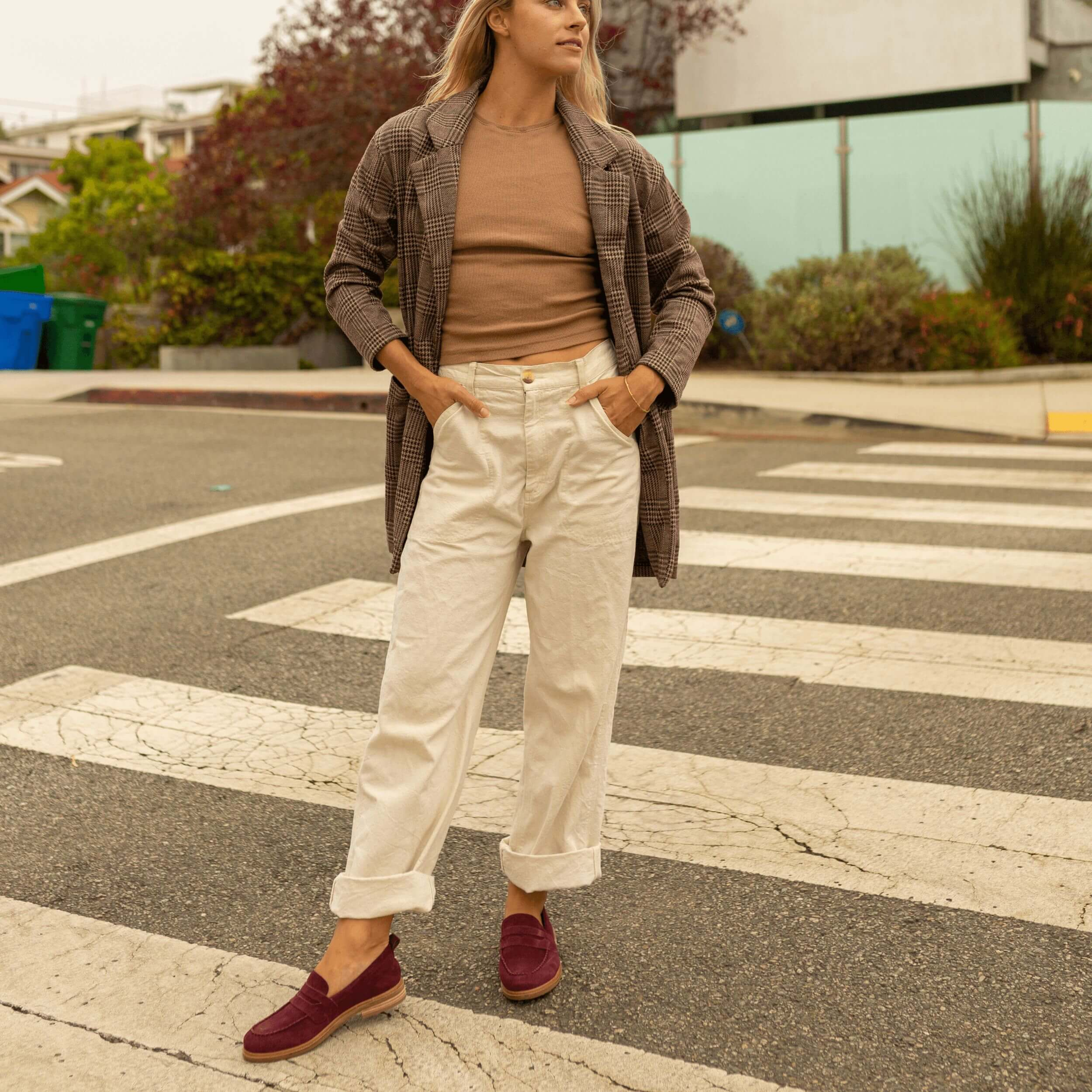 Lens Garnet Suede Loafer