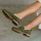 Lens Olive Suede Loafers