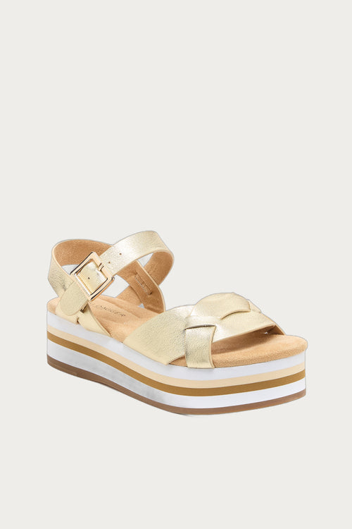 Breeze Light Gold Platform Sandals