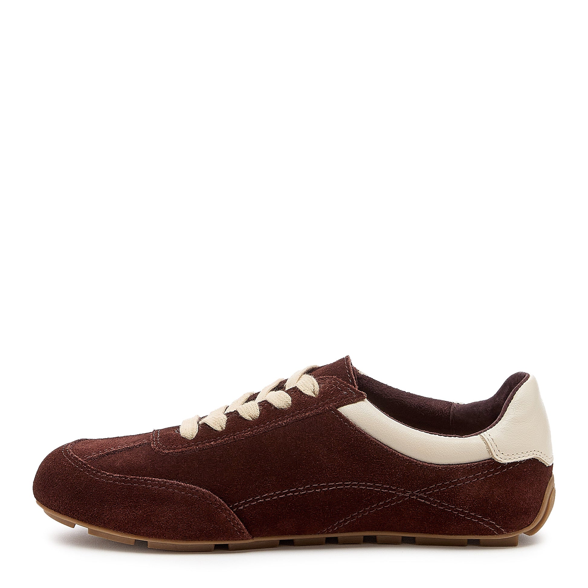 darby brown suede sneakers, interior comfort lining detail, Kelsi Dagger Brooklyn