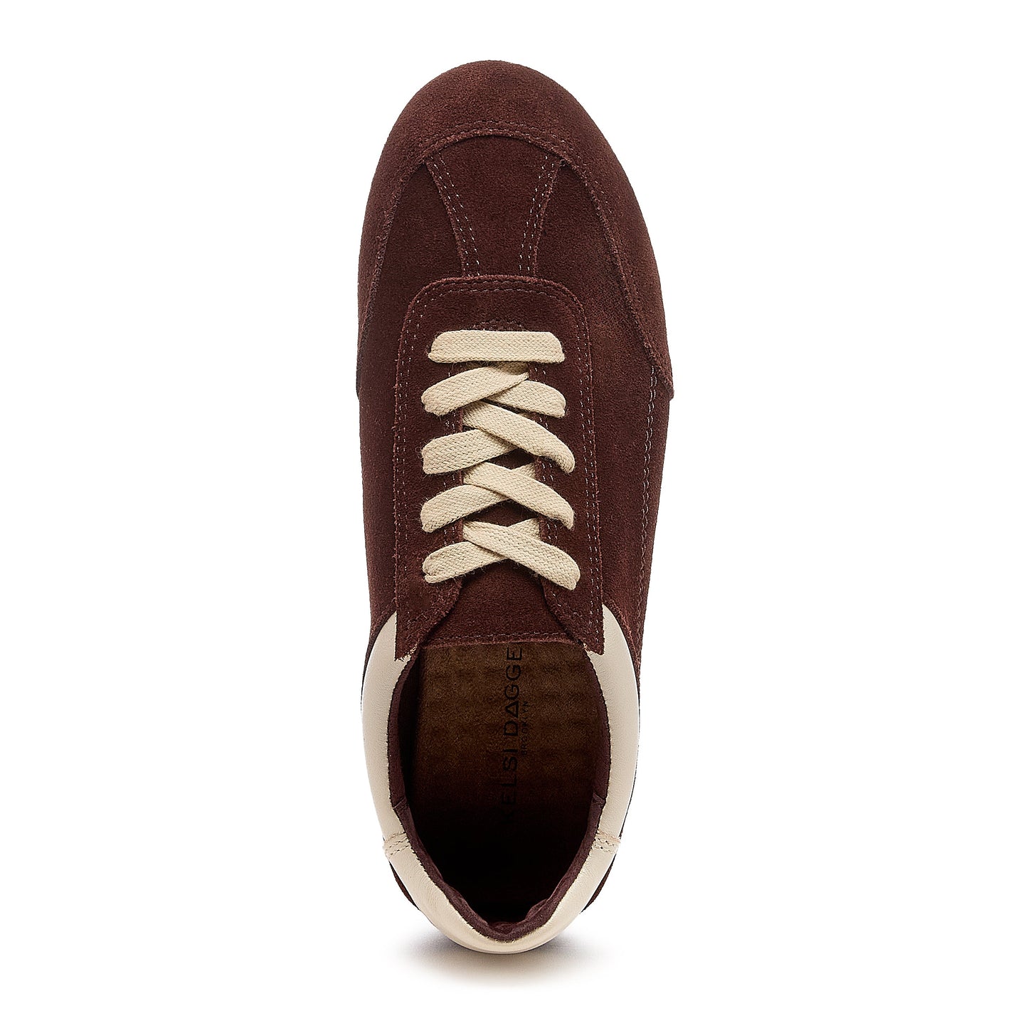 darby brown suede sneakers, close up of brown suede upper texture, Kelsi Dagger Brooklyn
