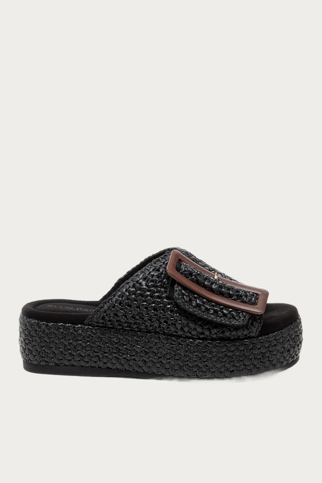 Dover Black Raffia Platform Sandals