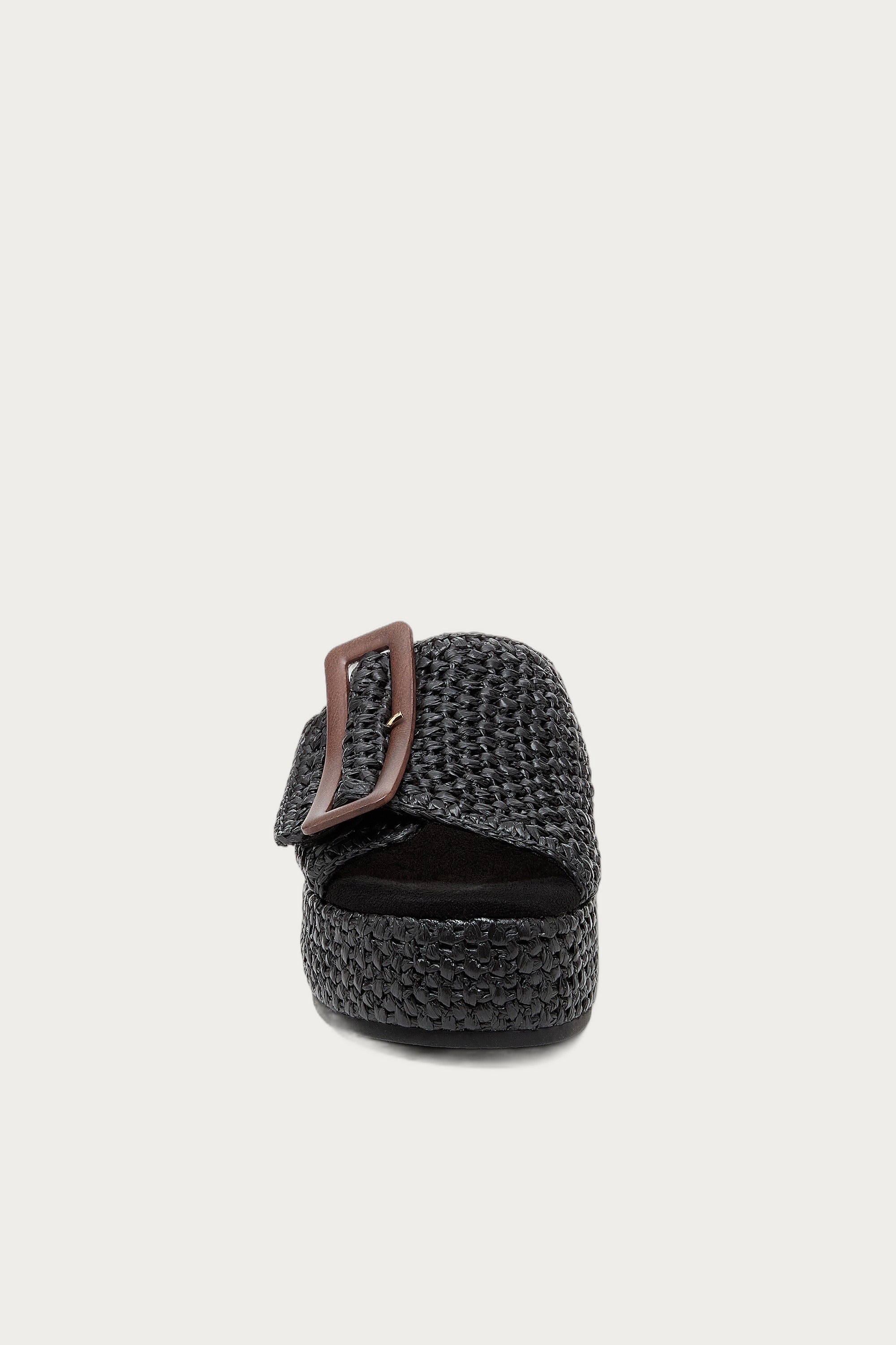 Dover Black Raffia Platform Sandals