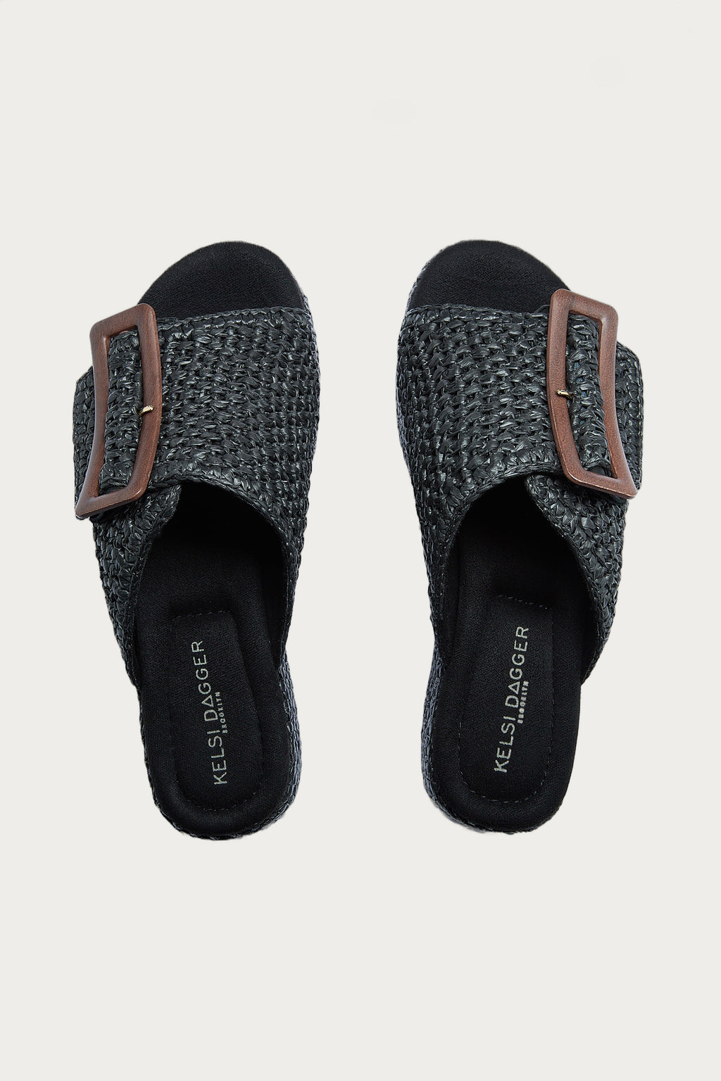 Dover Black Raffia Platform Sandals