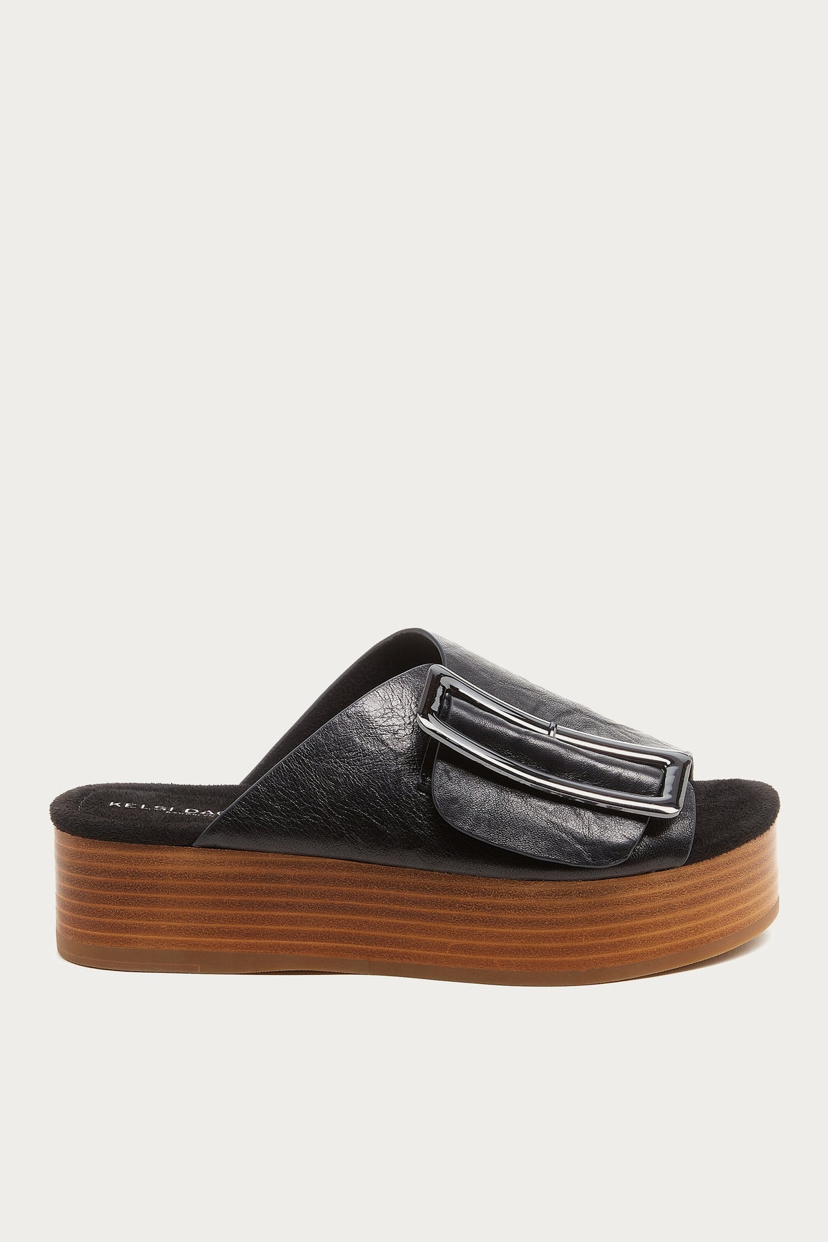 Dover Black Distressed Platform Sandals