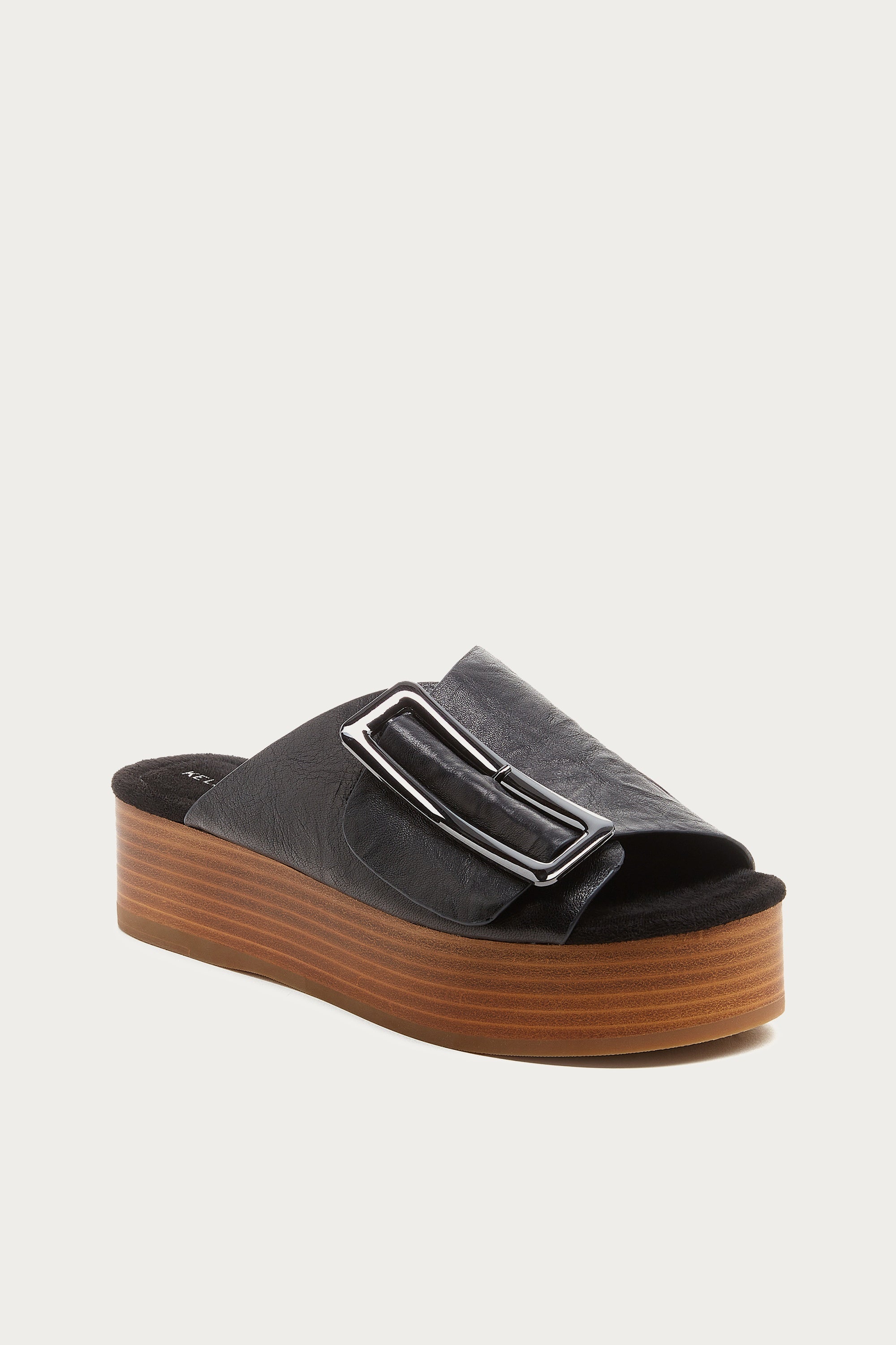 Dover Black Distressed Platform Sandals
