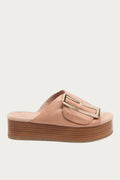 Dover Pink Leather Platform Sandals