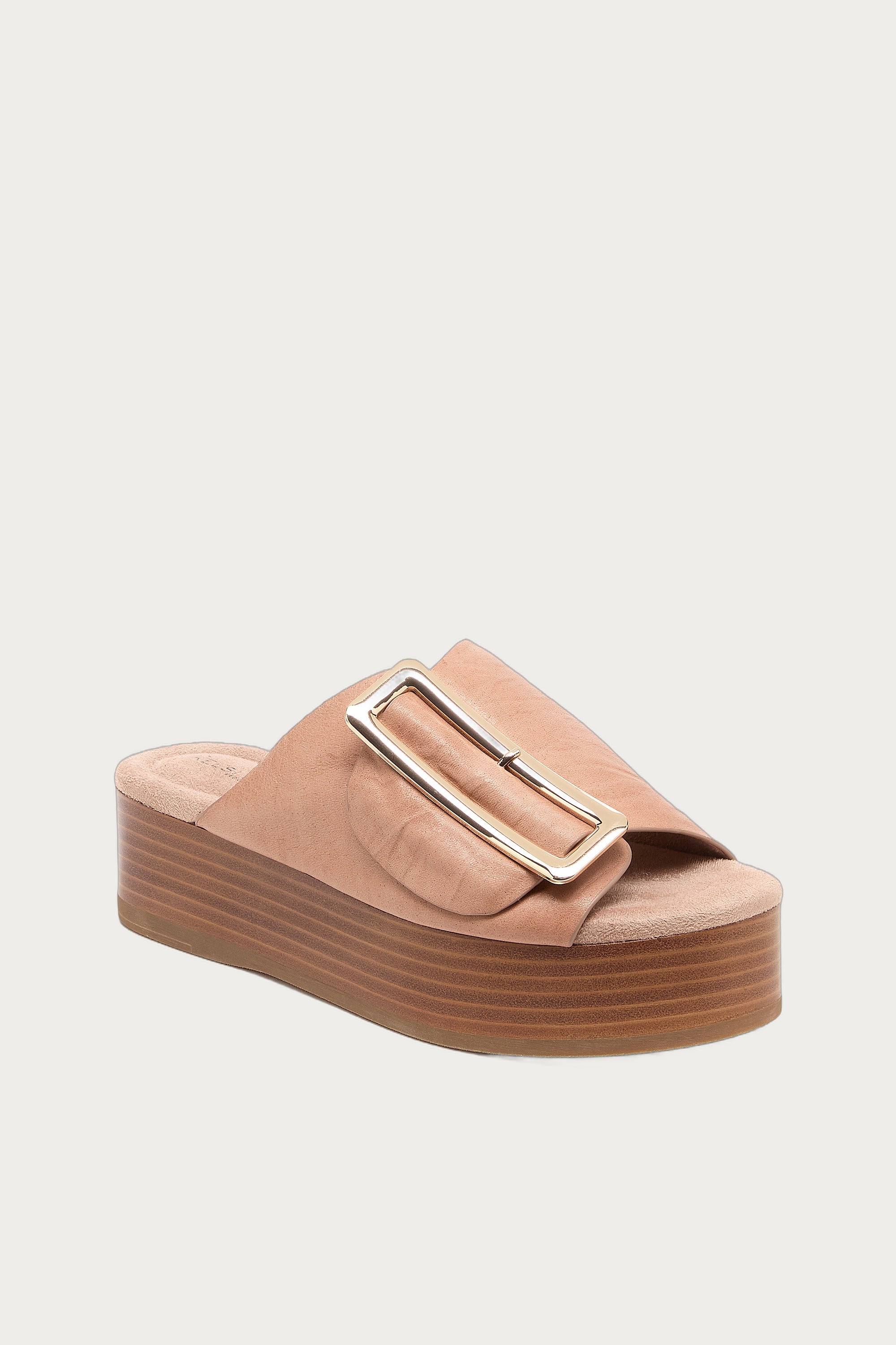 Dover Pink Leather Platform Sandals