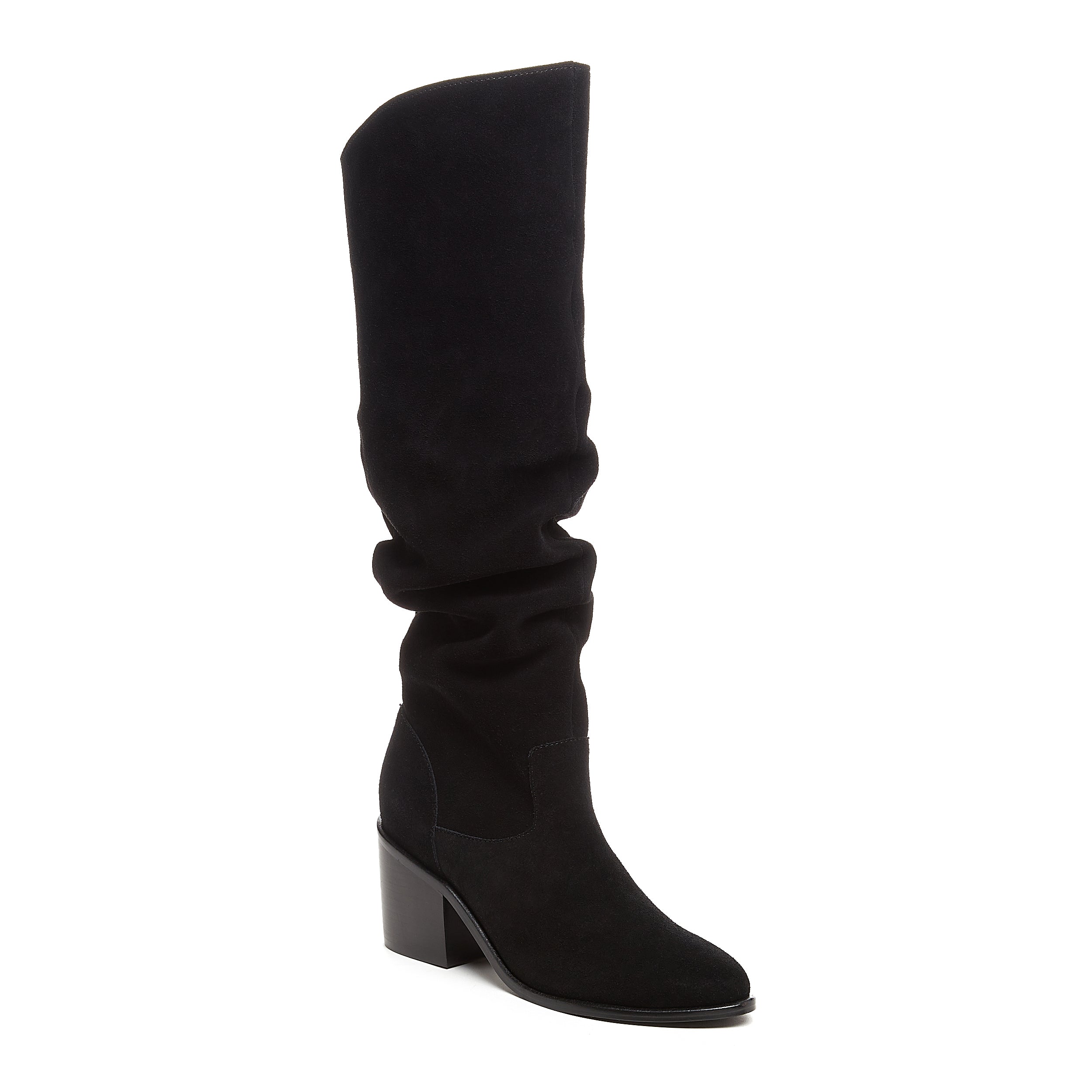 Easton Black Suede Slouchy Boots 