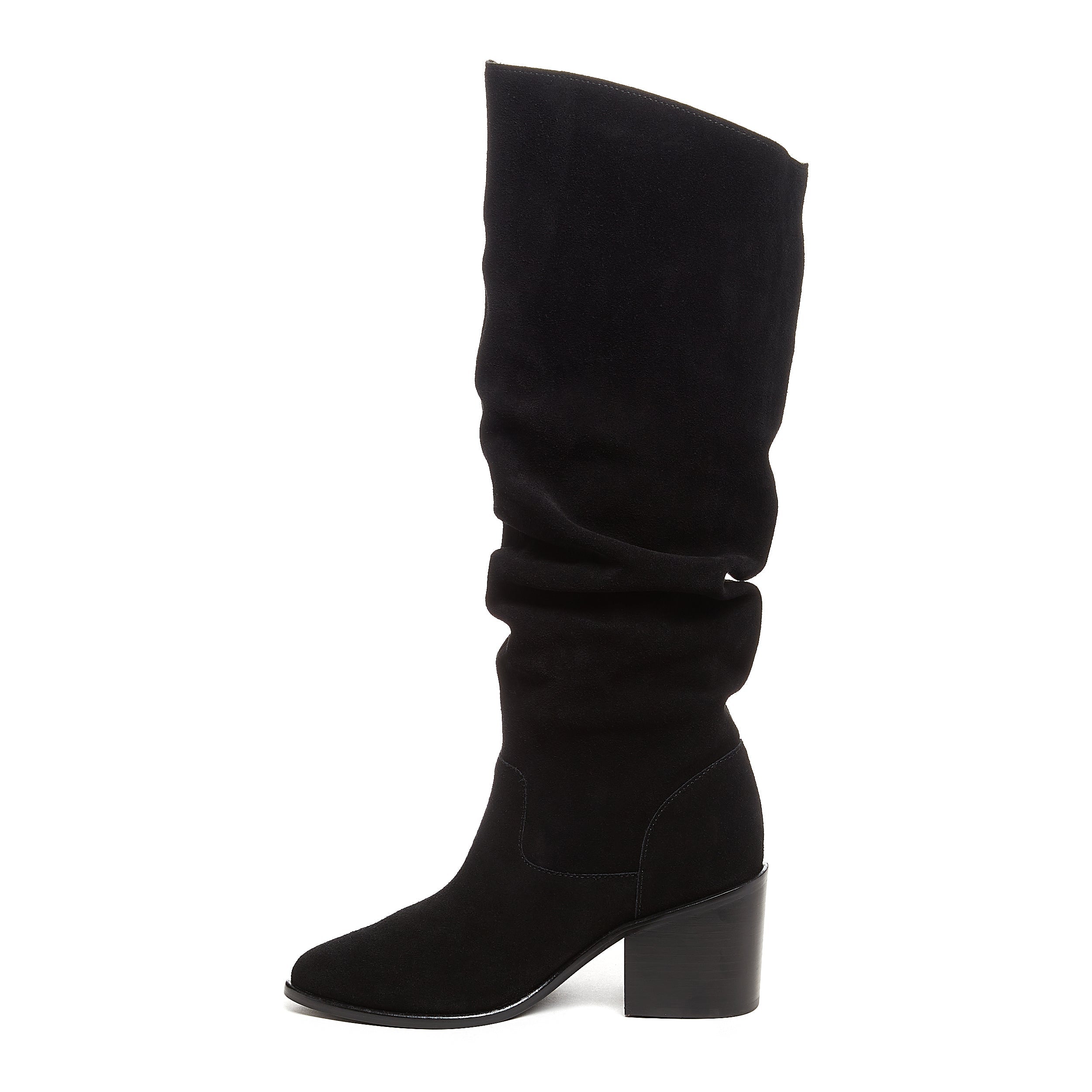 Easton Black Suede Slouchy Boots 