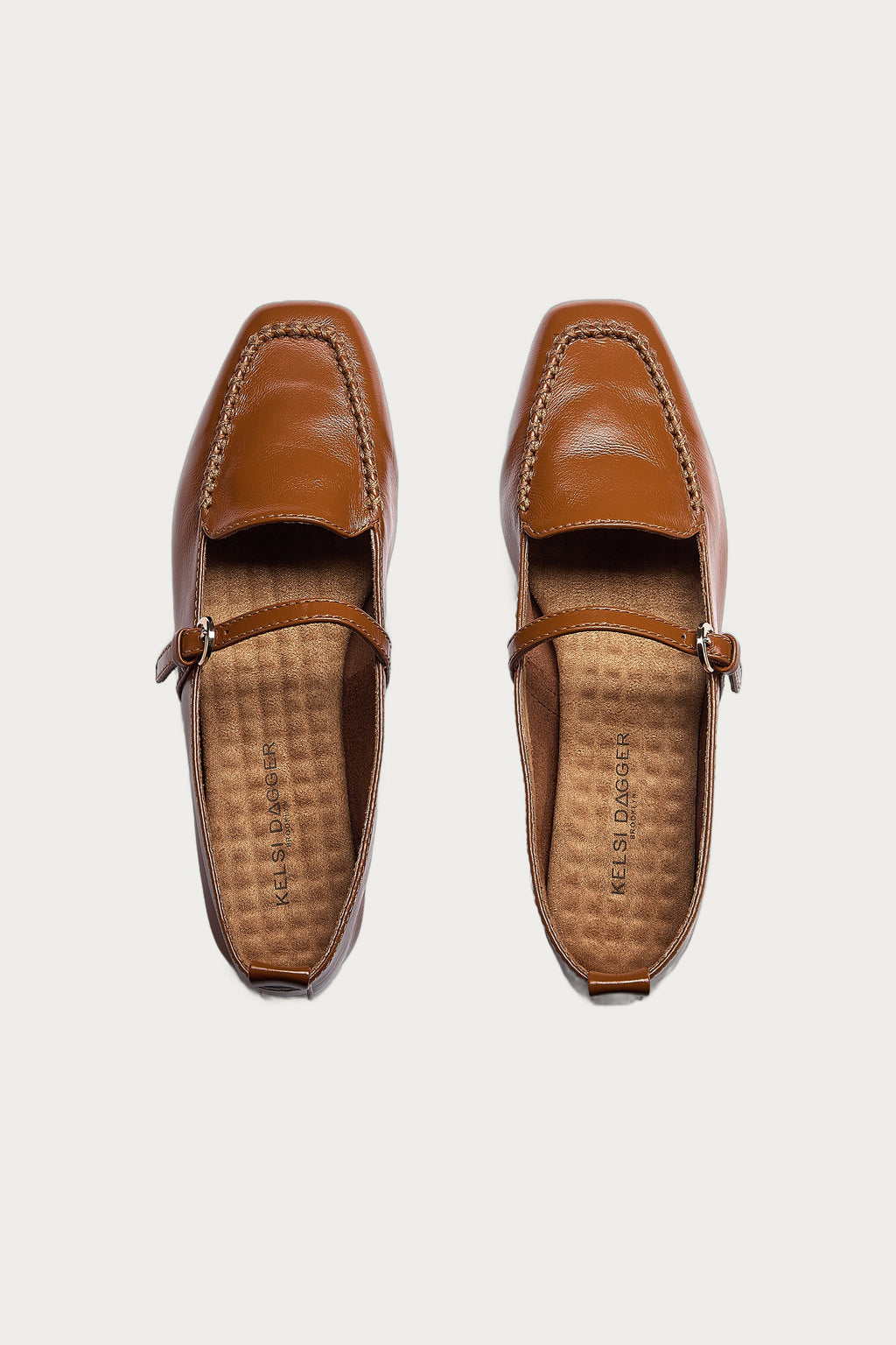 Ferry Cognac Mary Jane Flats