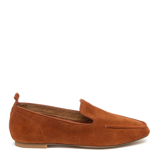 Kelsi Dagger Brooklyn Finley Caramel Suede Loafers Women's