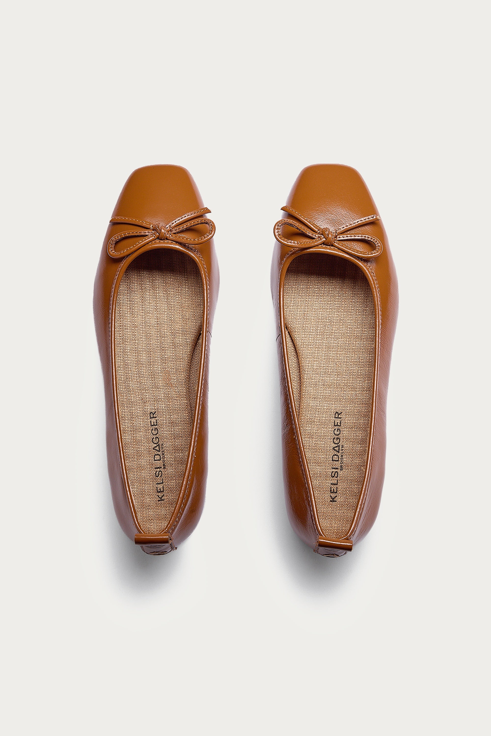 Frankie Cognac Ballet Flats