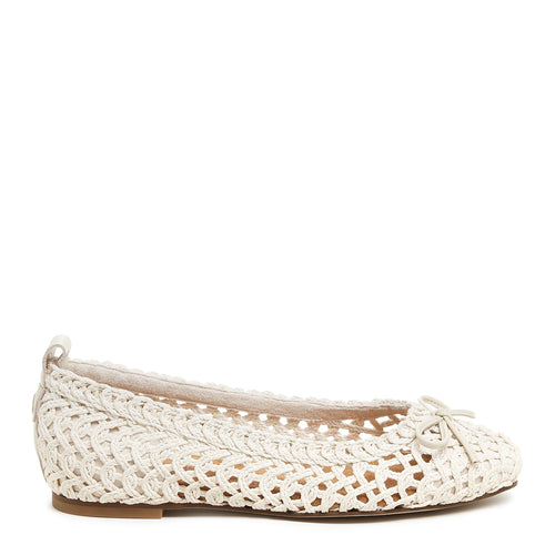 Frankie Ivory Crochet Ballet Flats