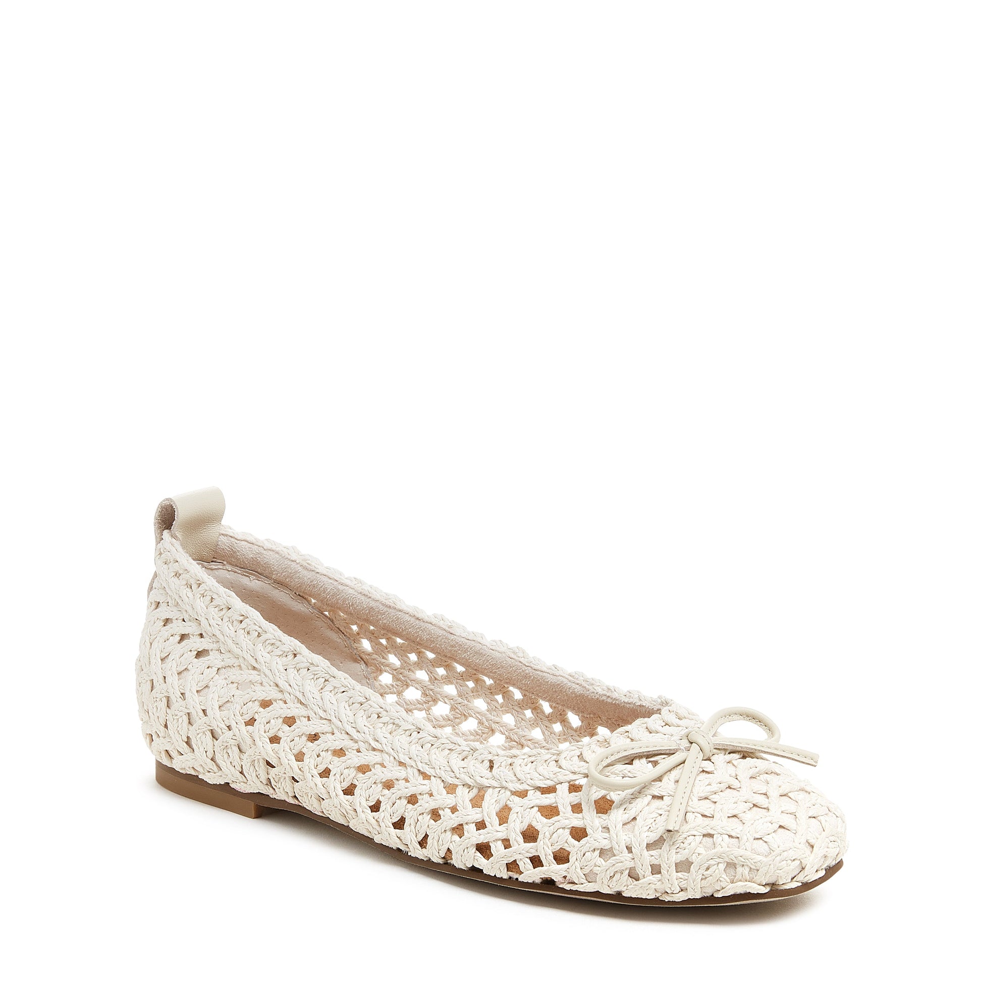 Kelsi Dagger BK®  Womens Frankie Ivory Crochet Ballet Flats