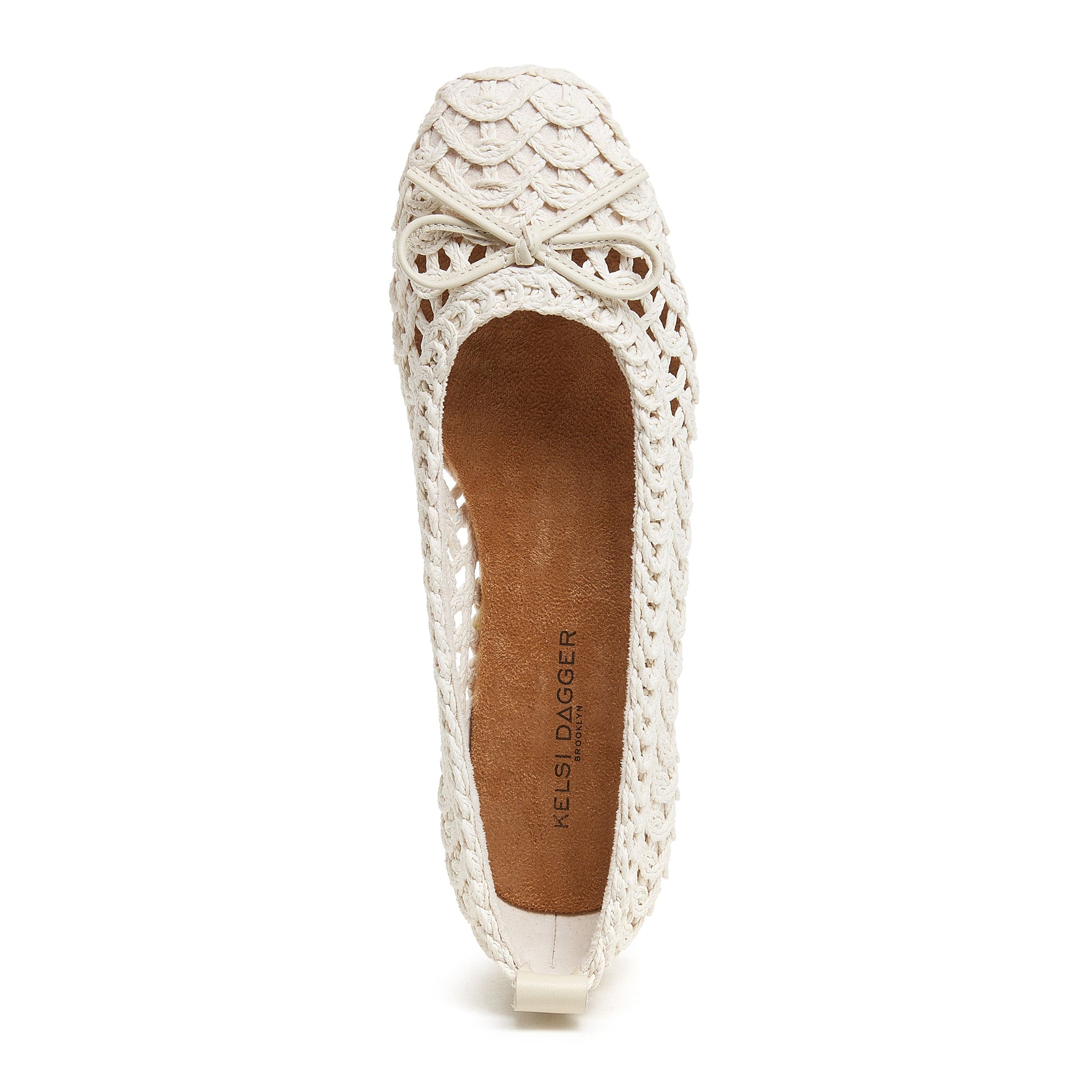 Kelsi Dagger BK®  Womens Frankie Ivory Crochet Ballet Flats