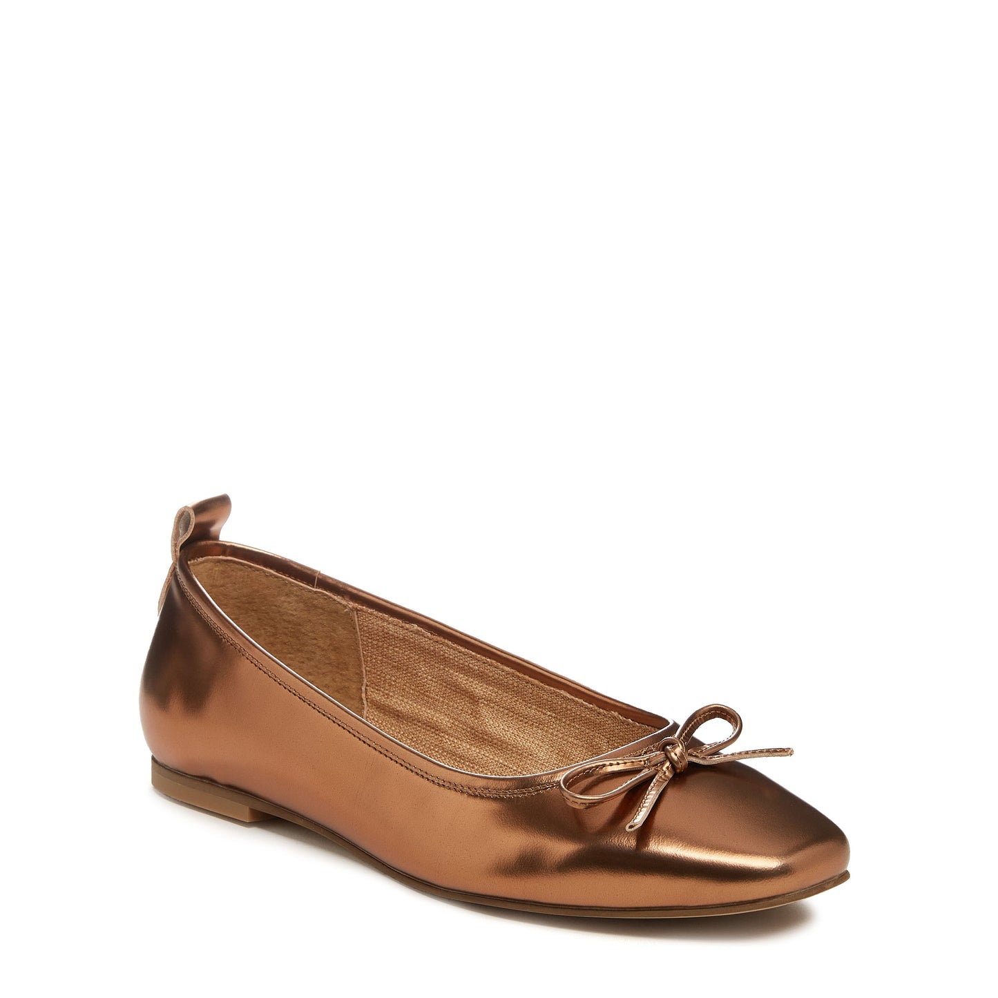 Frankie Cognac Metallic Ballet Flats