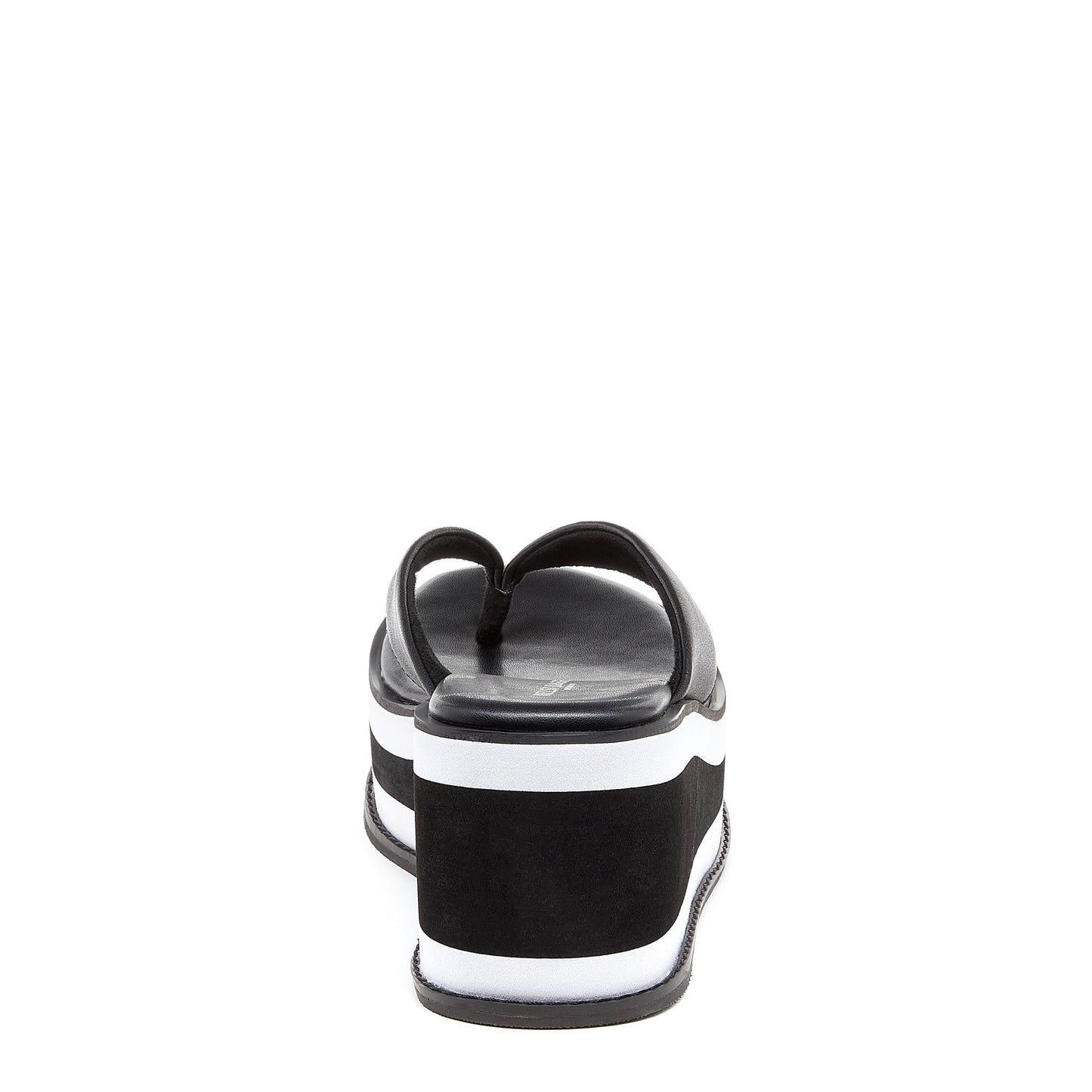 Women's Gigi Black Leather Platform Thong Sandals