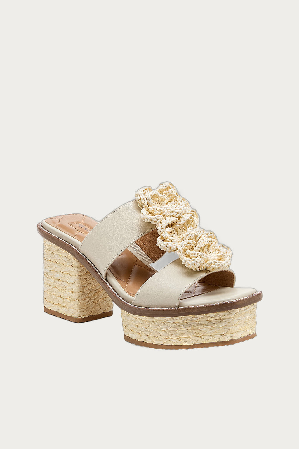 Grandy Raffia Flower Platform Sandals