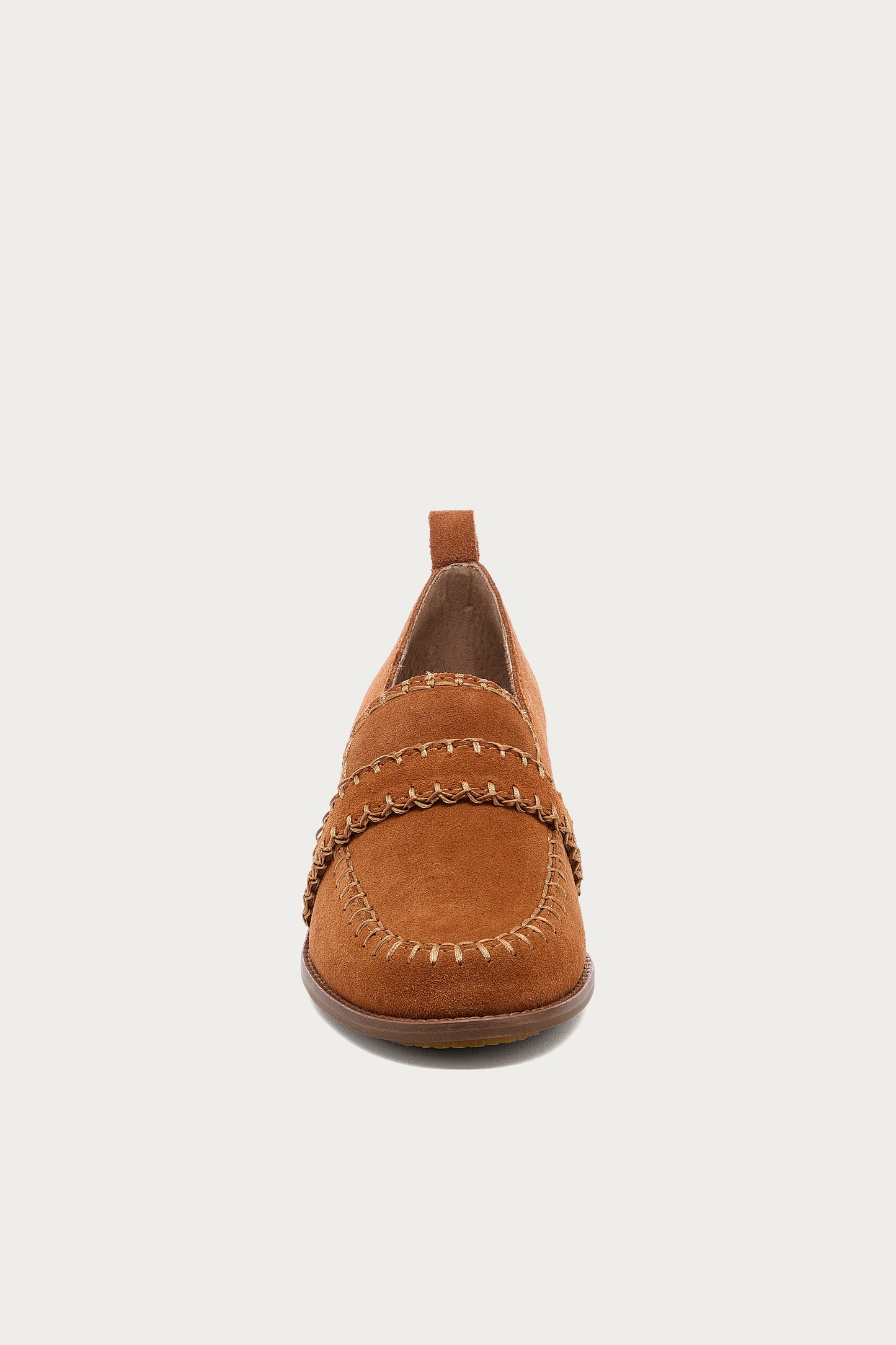 Halo Cognac Block Heel Loafer