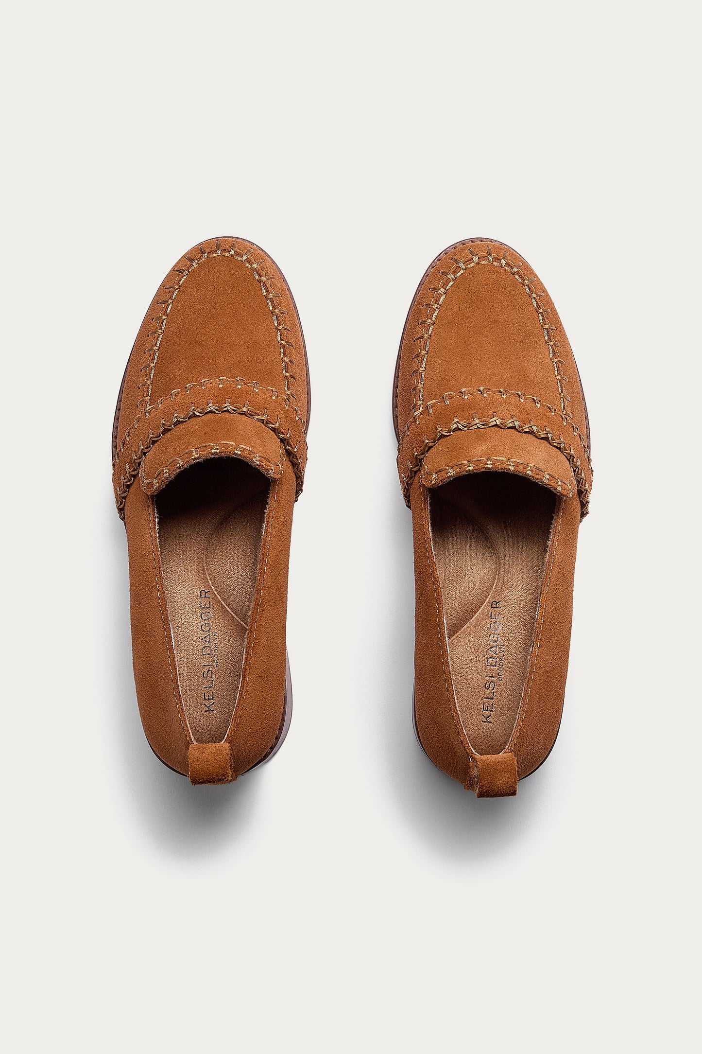 Halo Cognac Block Heel Loafer