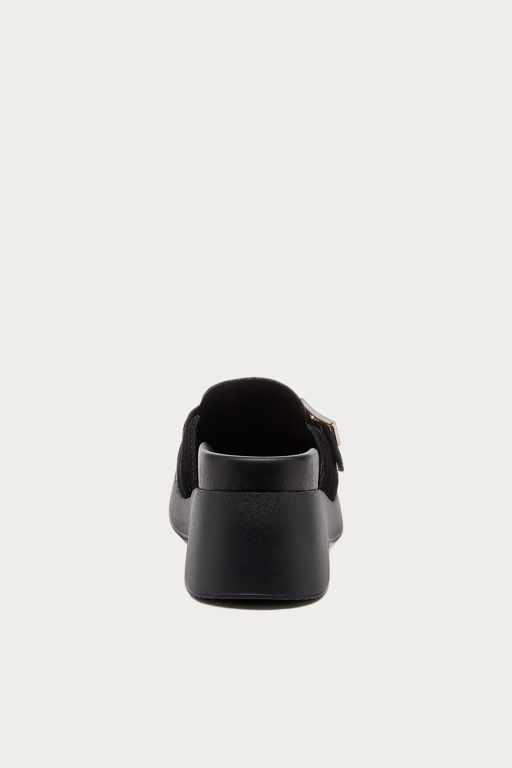 Imogin Black Buckle Platform Clog