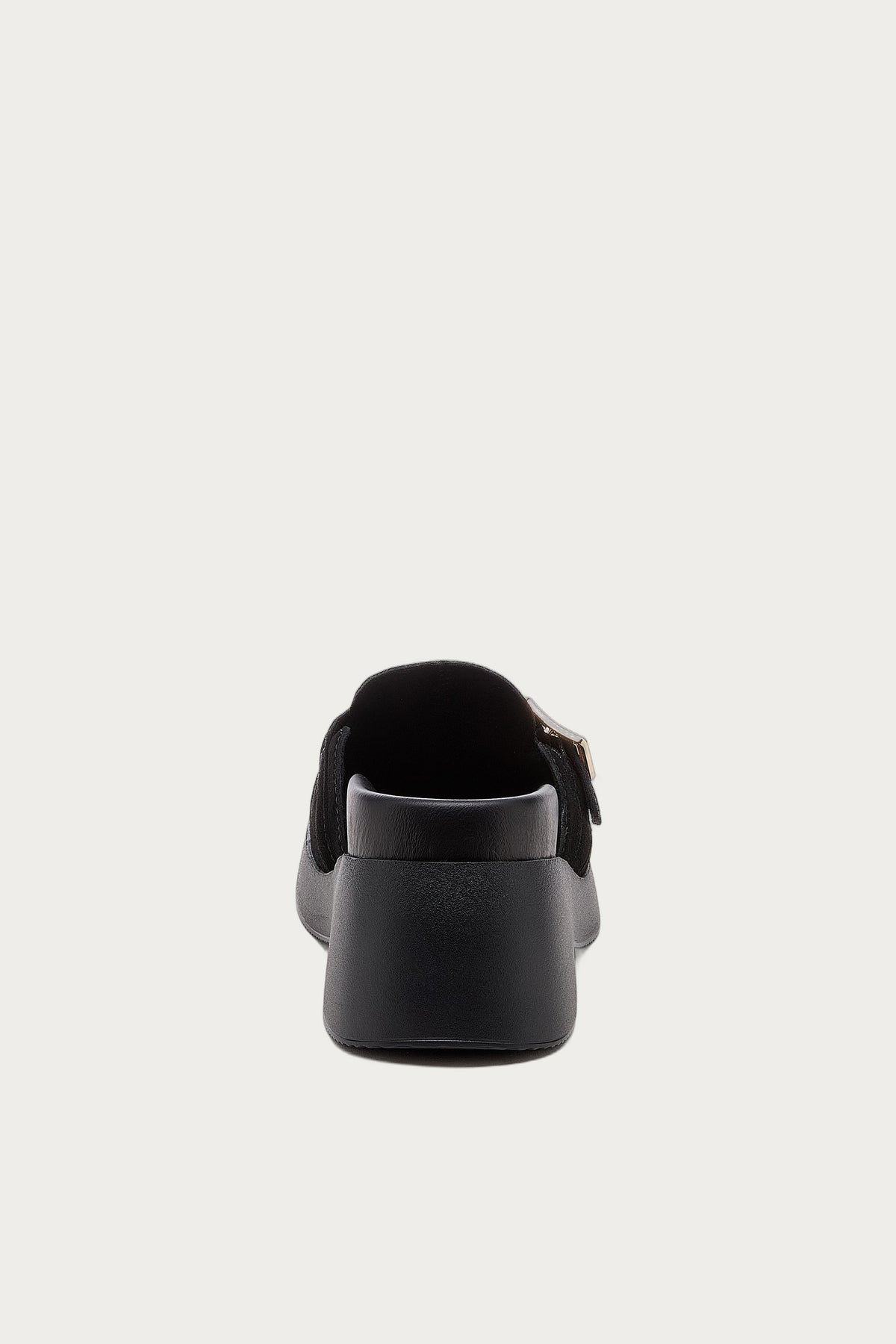 Imogin Black Buckle Platform Clog