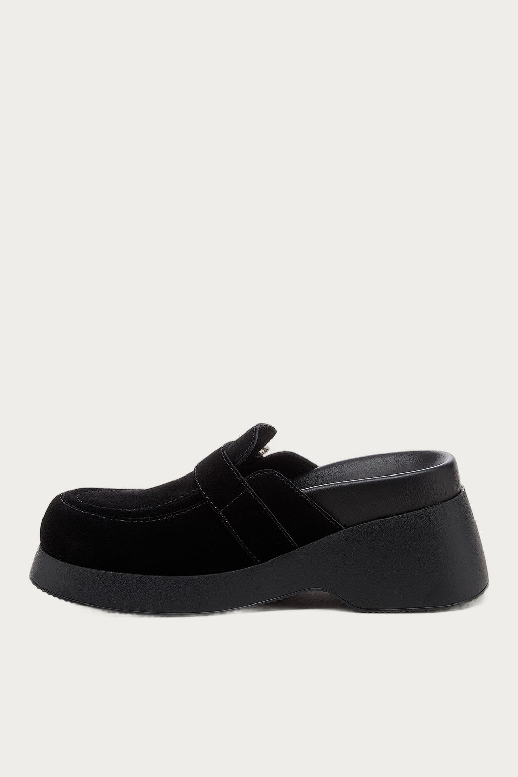 Imogin Black Buckle Platform Clog
