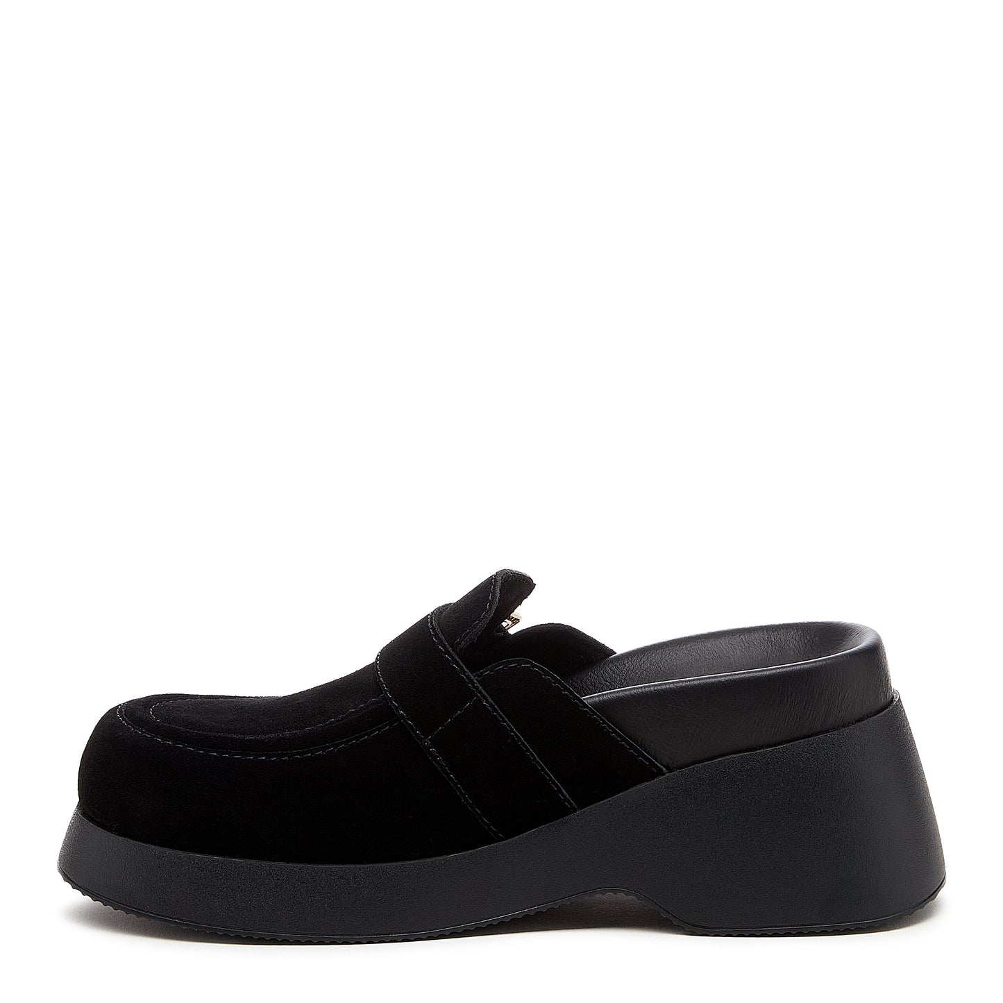 imogin black buckle platform clog, interior comfort lining detail, Kelsi Dagger Brooklyn