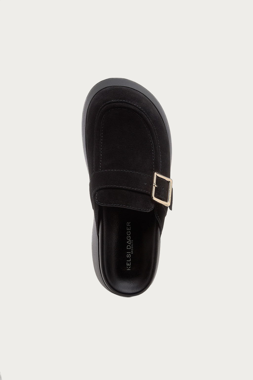 Imogin Black Buckle Platform Clog