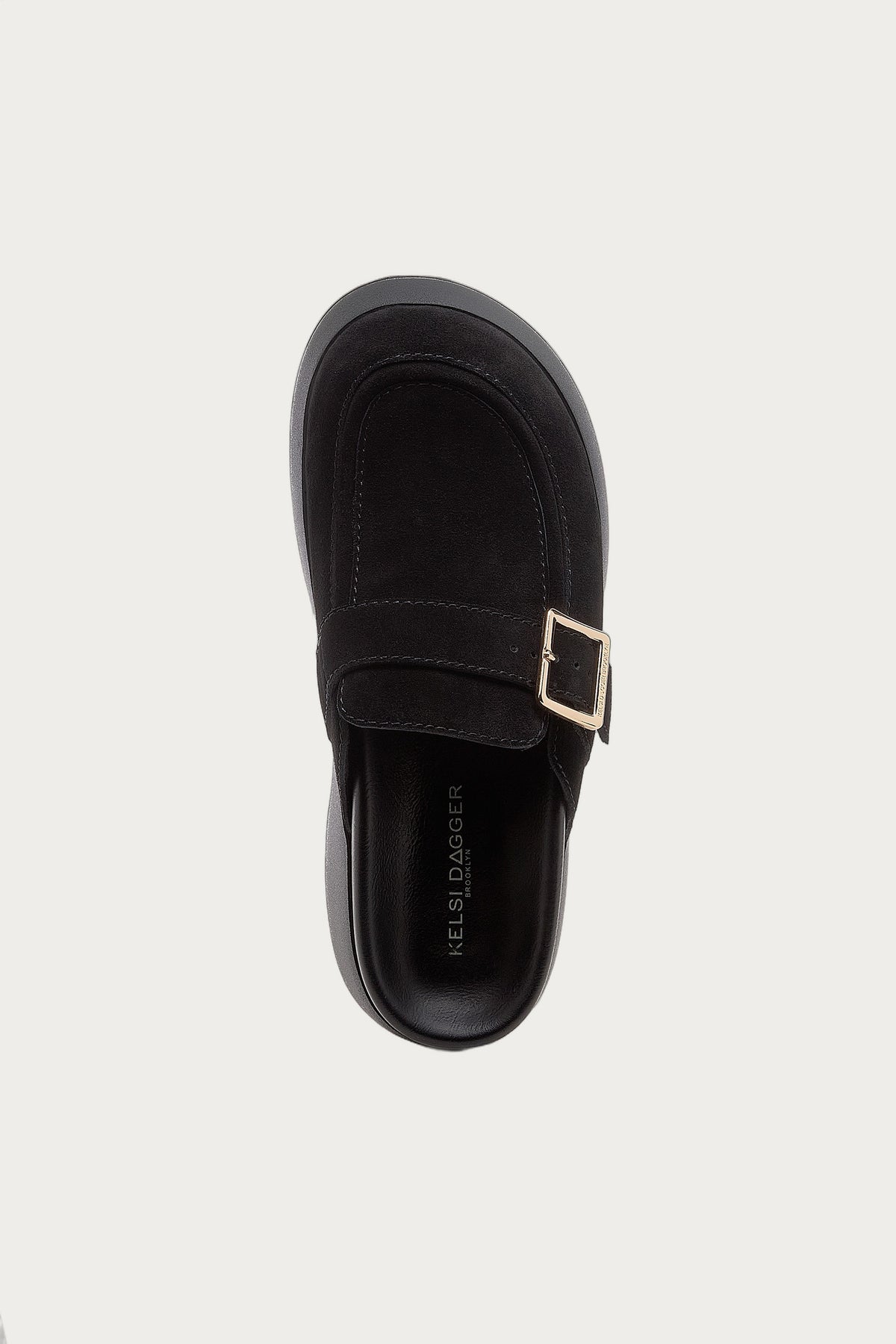 Imogin Black Buckle Platform Clog