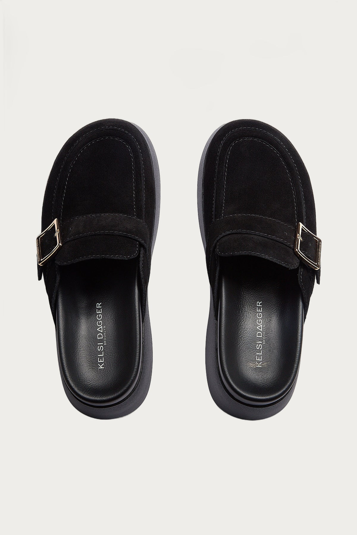 Imogin Black Buckle Platform Clog