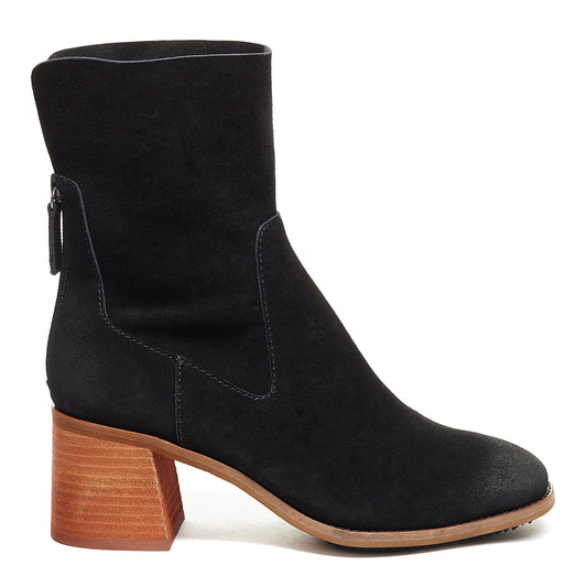 Island Black Suede Wide Width Booties