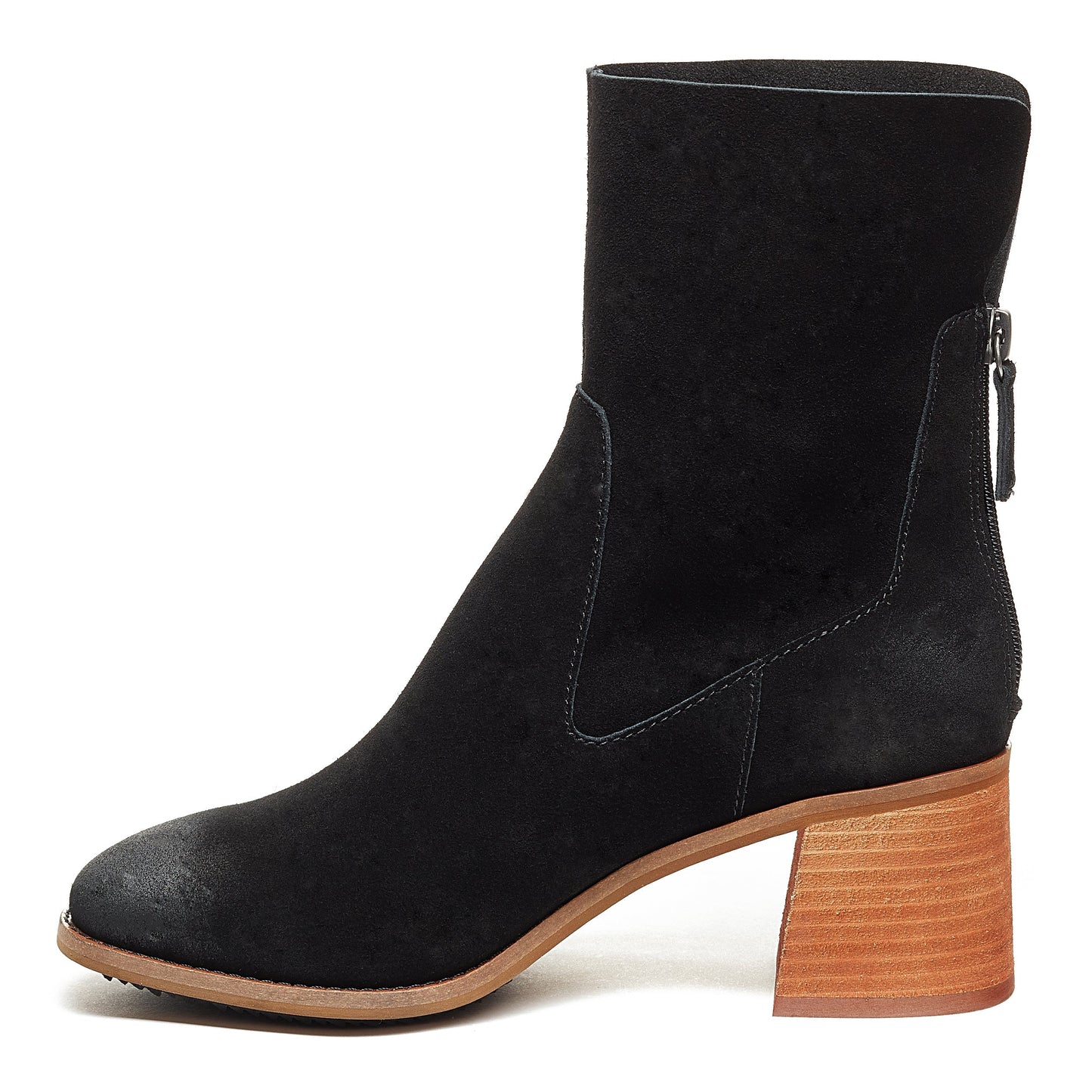 Island Black Suede Wide Width Booties