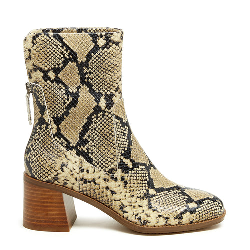 Island Snakeskin Embossed Booties