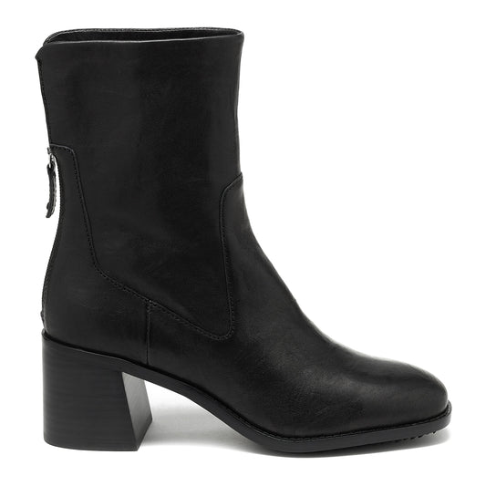 Island Black Leather Bootie