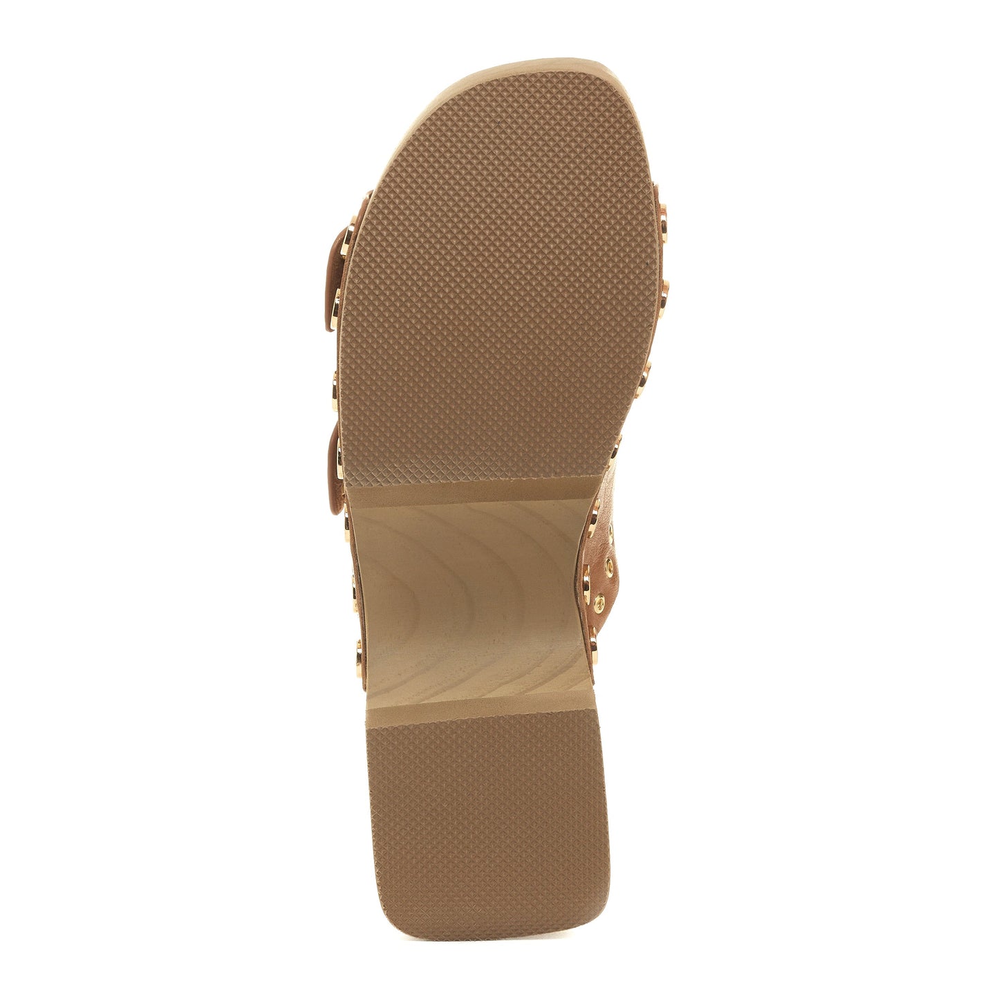 jolt tan clog sandals, close up of upper texture, Kelsi Dagger Brooklyn