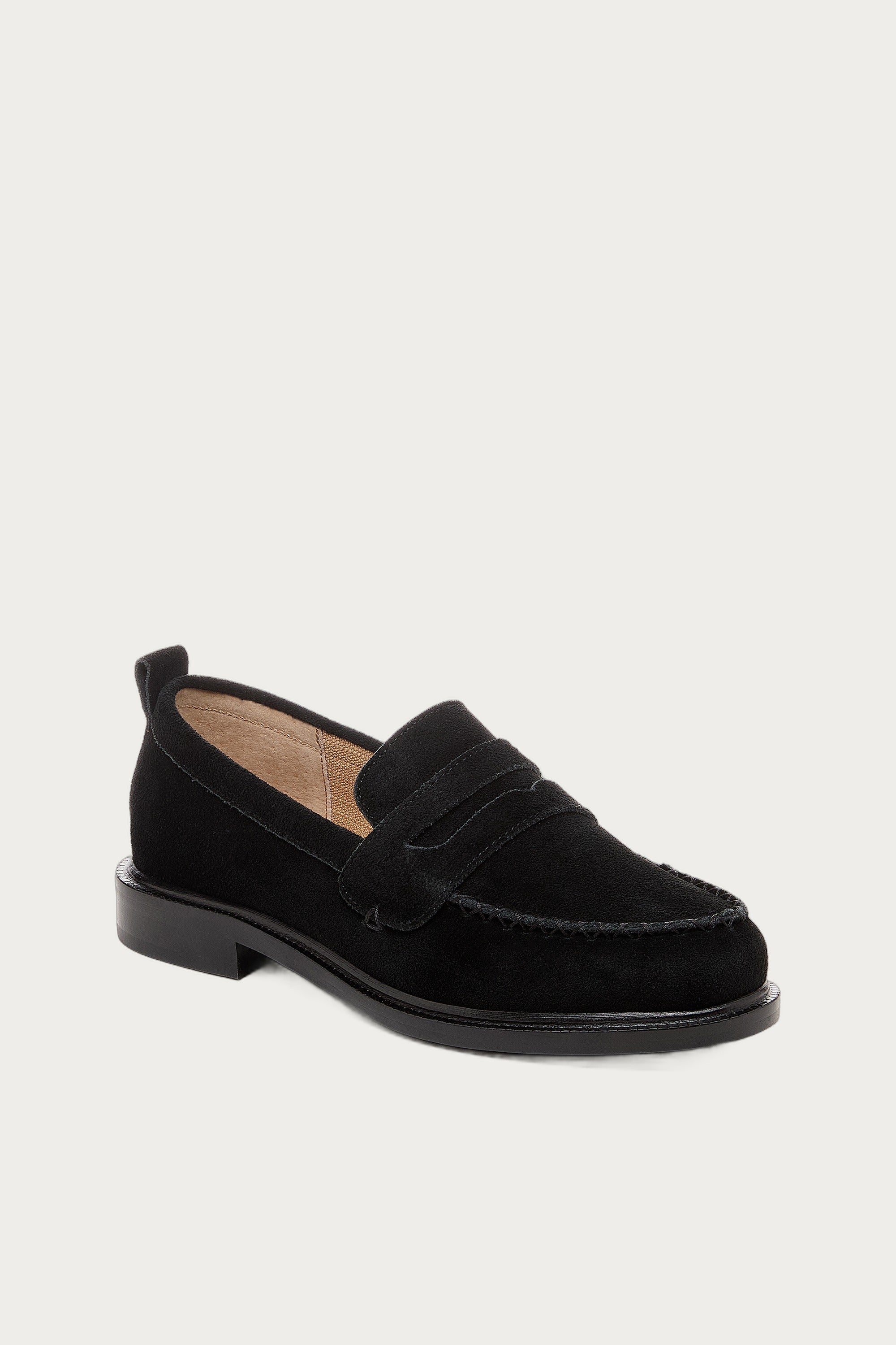 Lens All Black Suede Loafer