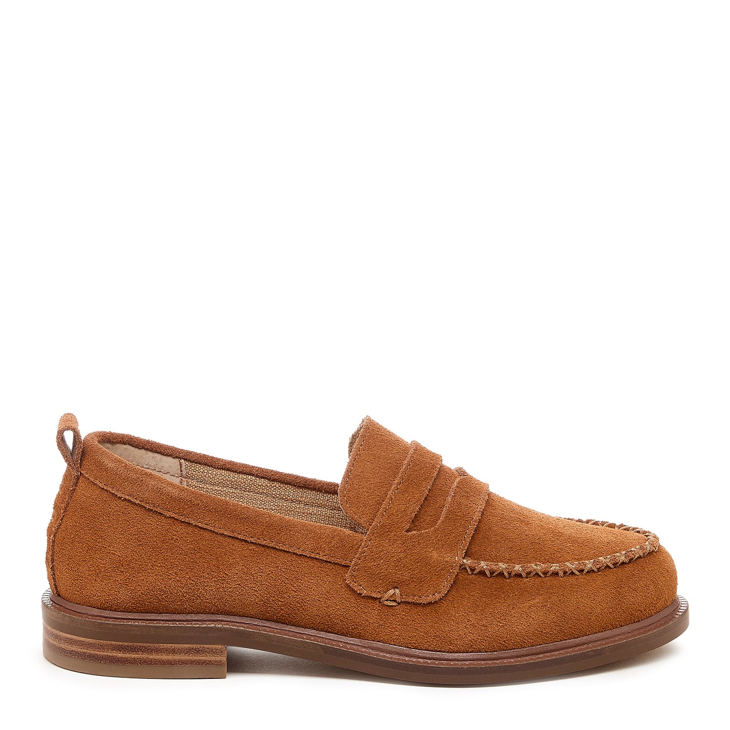 Lens Burnt Cognac Suede Loafers