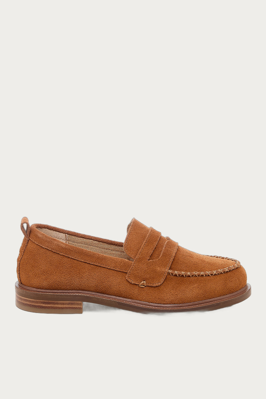 Lens Burnt Cognac Suede Loafers