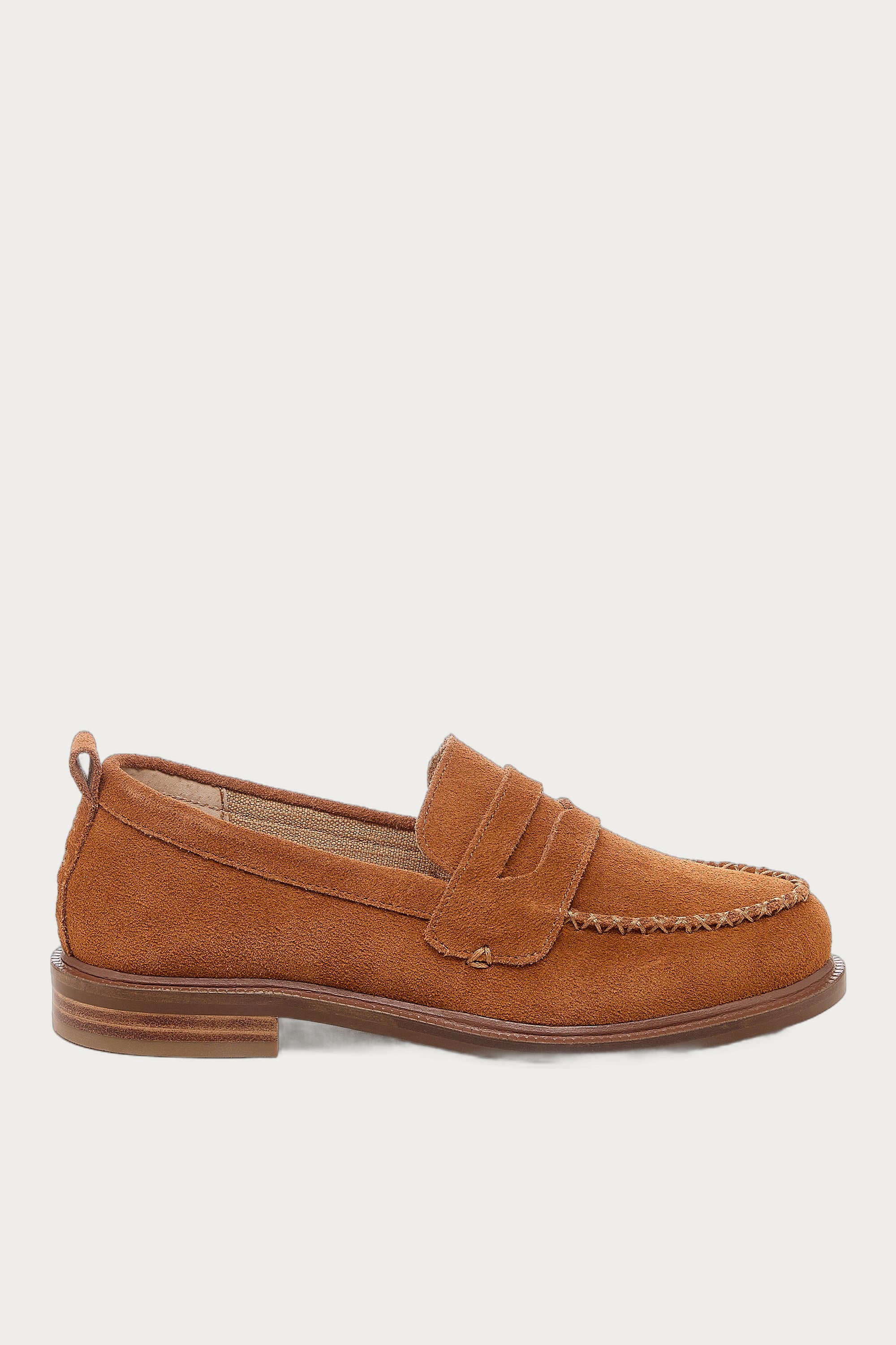Lens Burnt Cognac Suede Loafers