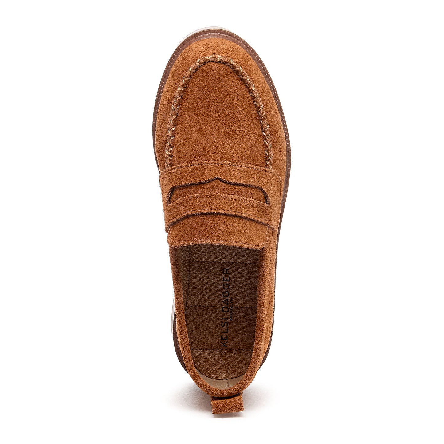 Lens Burnt Cognac Suede Loafers