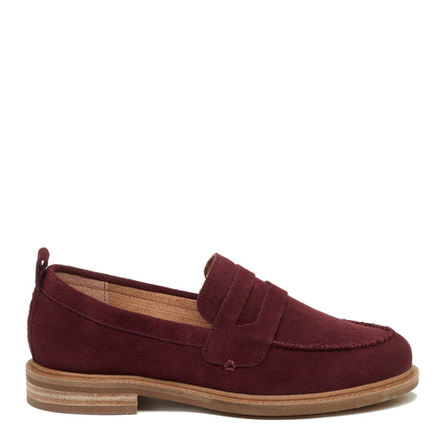 Lens Garnet Suede Loafers