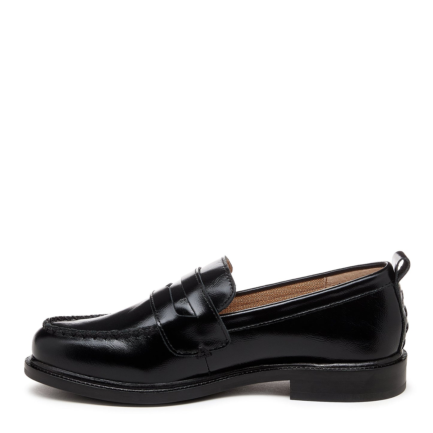 Lens Black Crinkle Leather Loafers