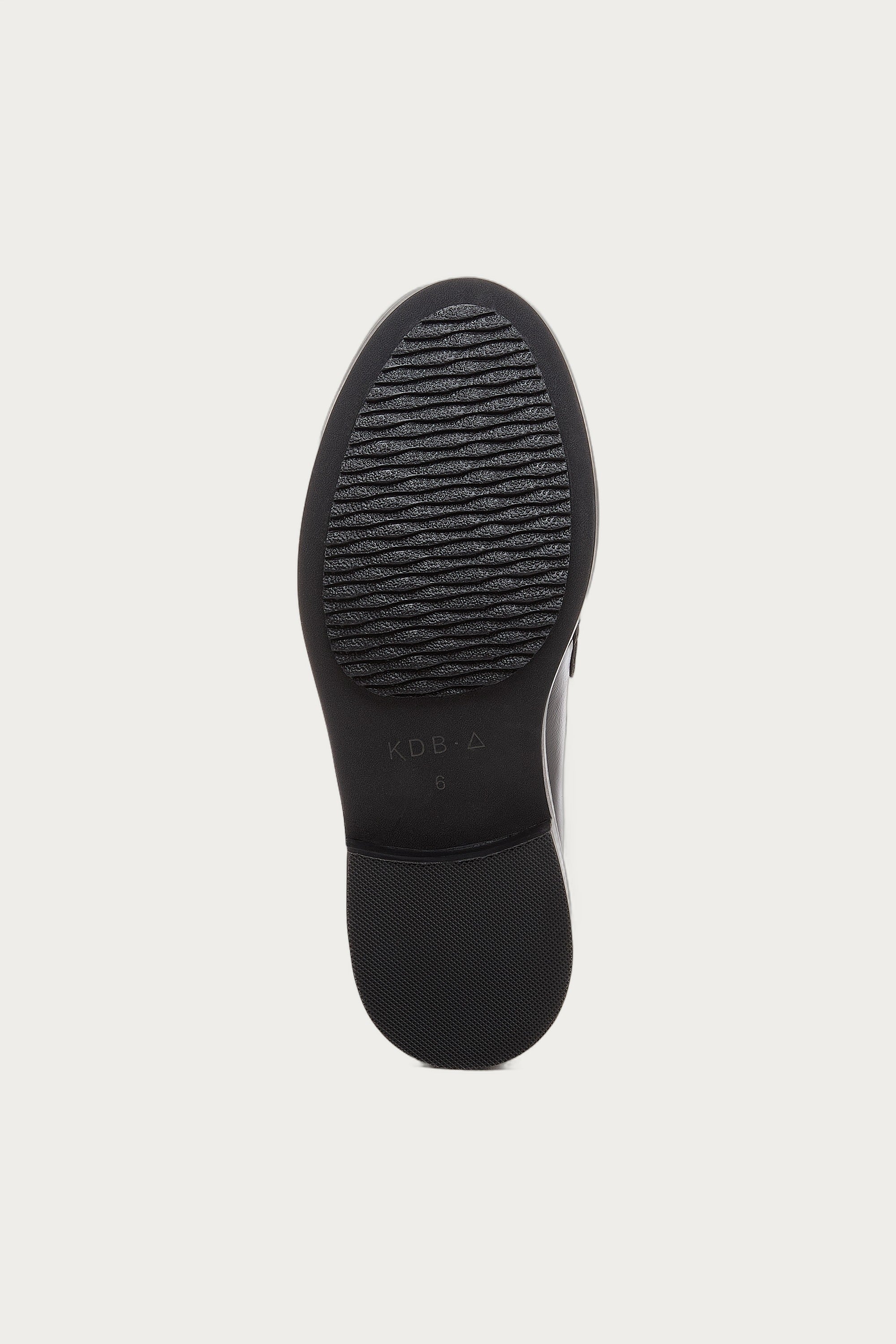 Lens Black Crinkle Leather Loafers