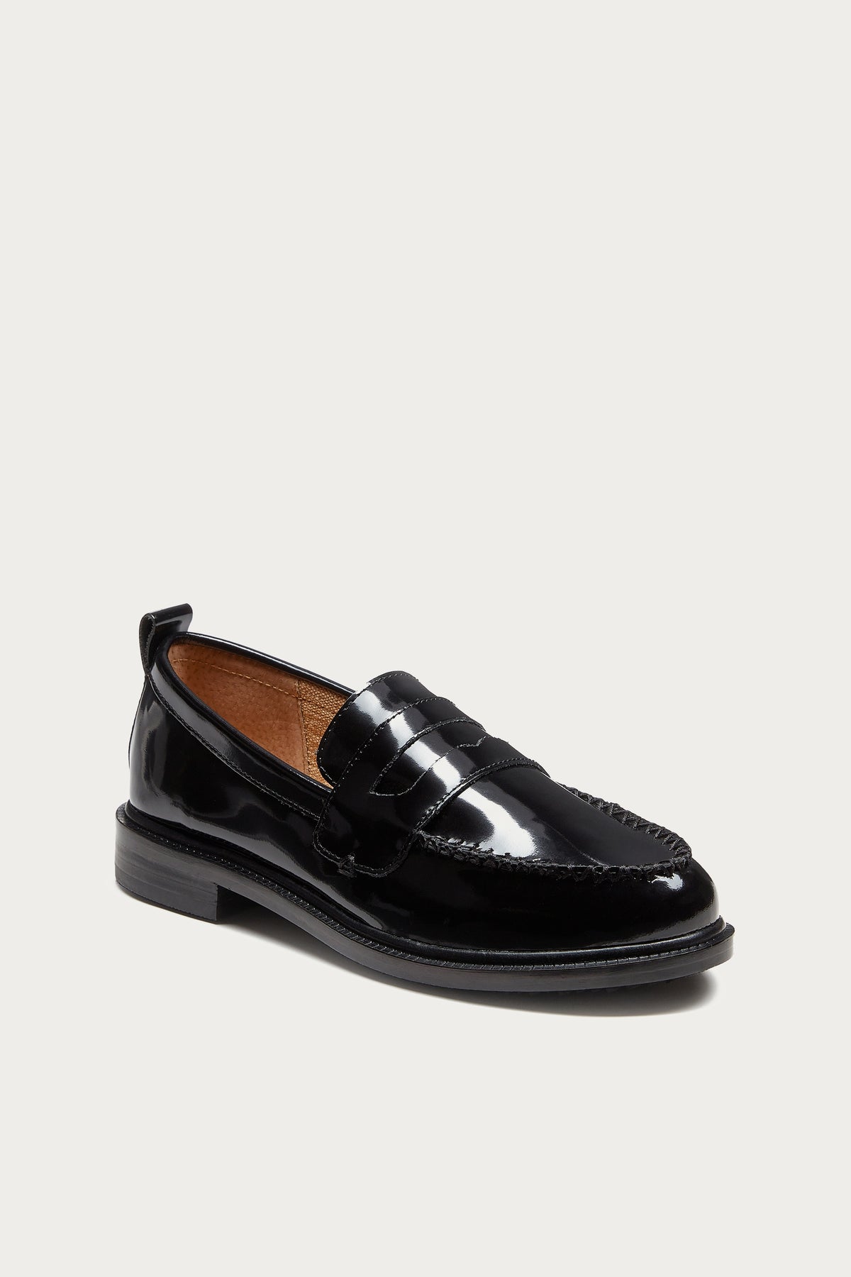 Lens All Black Leather Wide Width Loafers