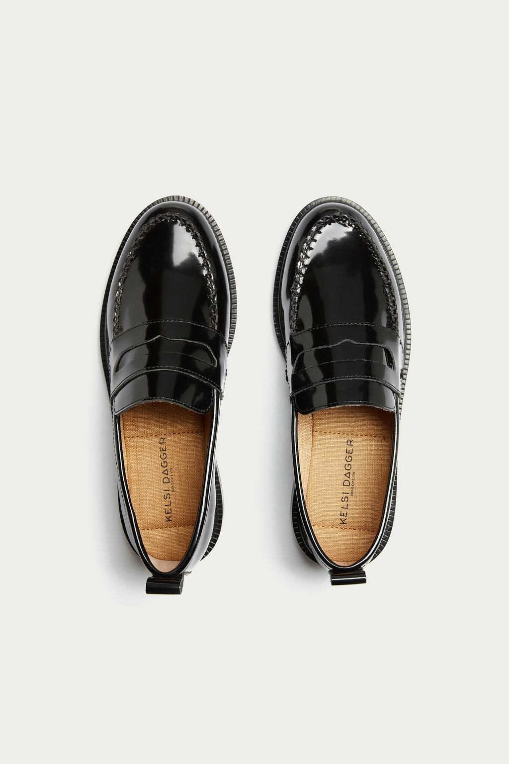 Lens All Black Leather Wide Width Loafers