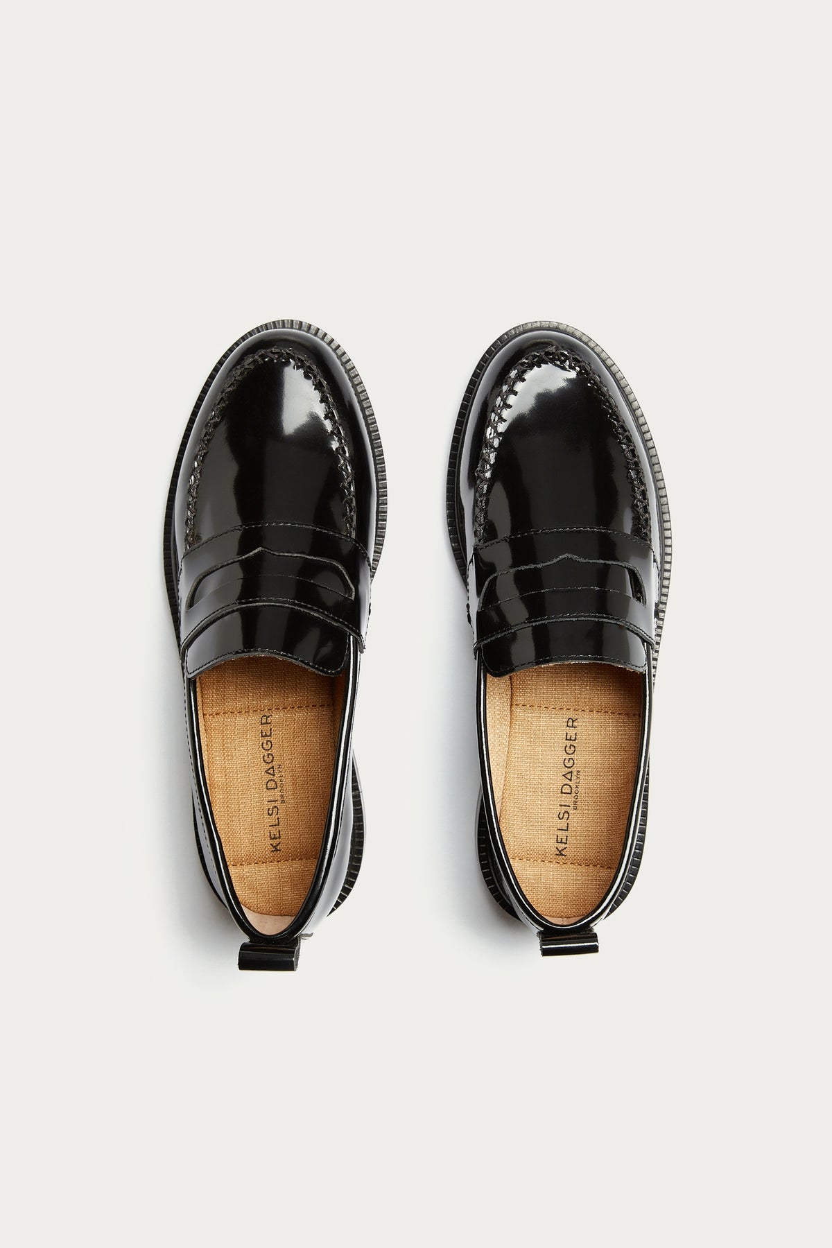 Lens All Black Leather Wide Width Loafers